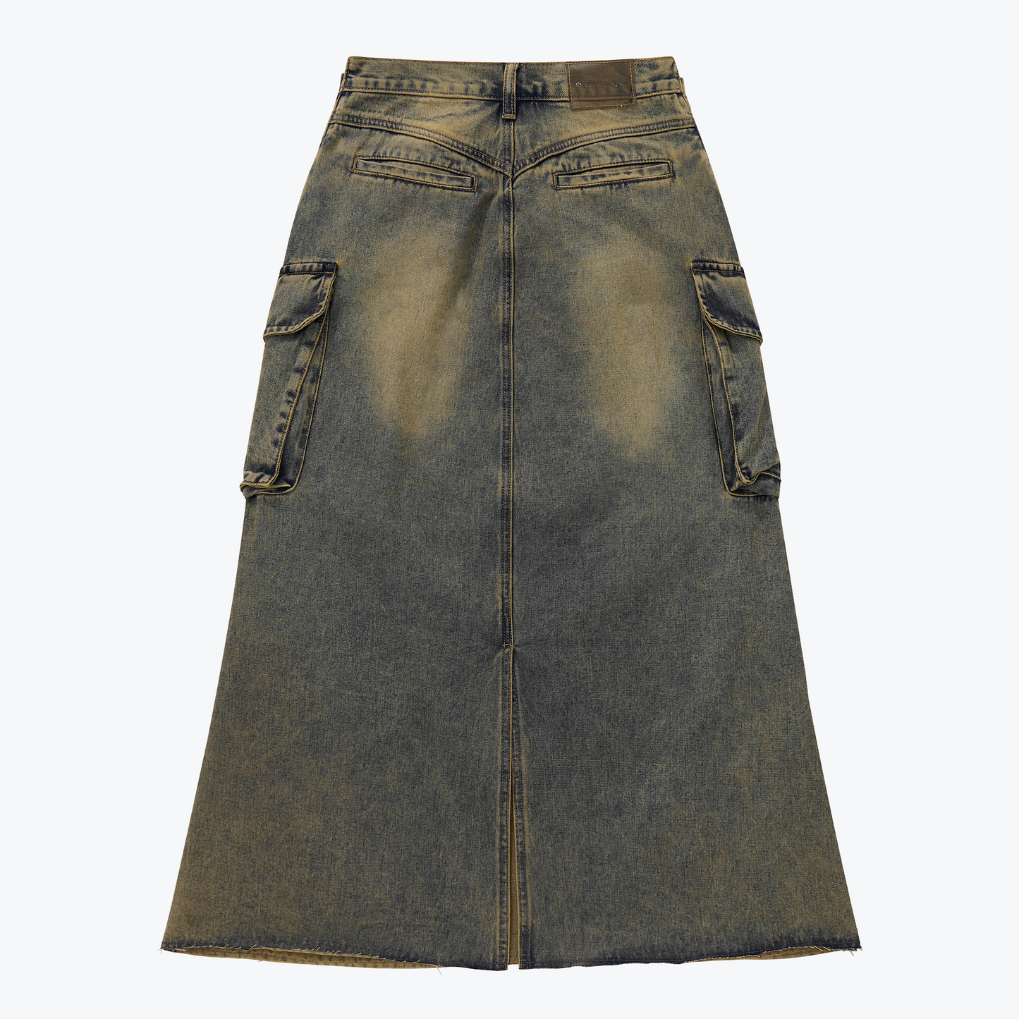 Distressed Denim Full Skirt Dirty Blue【L24-47DB】