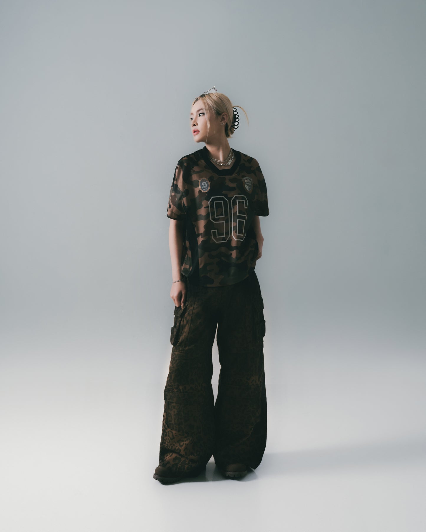 Football Mesh Oversize T-Shirts Camo【L25-T01CA】