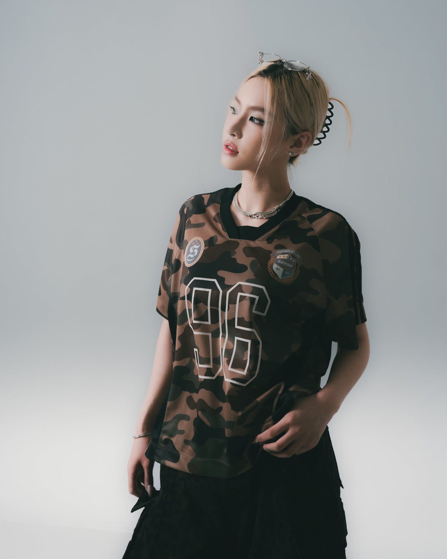 Football Mesh Oversize T-Shirts Camo【L25-T01CA】