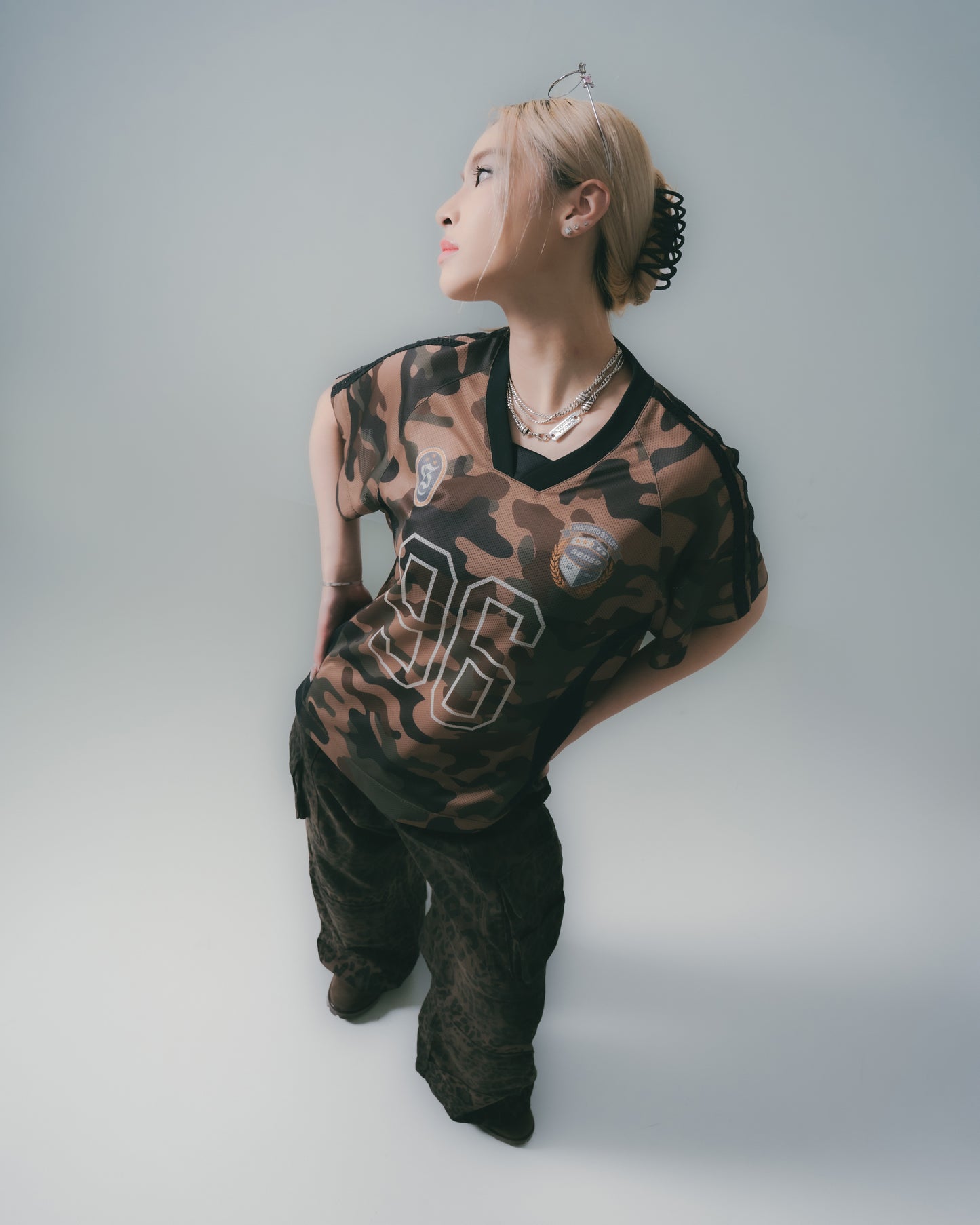 Football Mesh Oversize T-Shirts Camo【L25-T01CA】