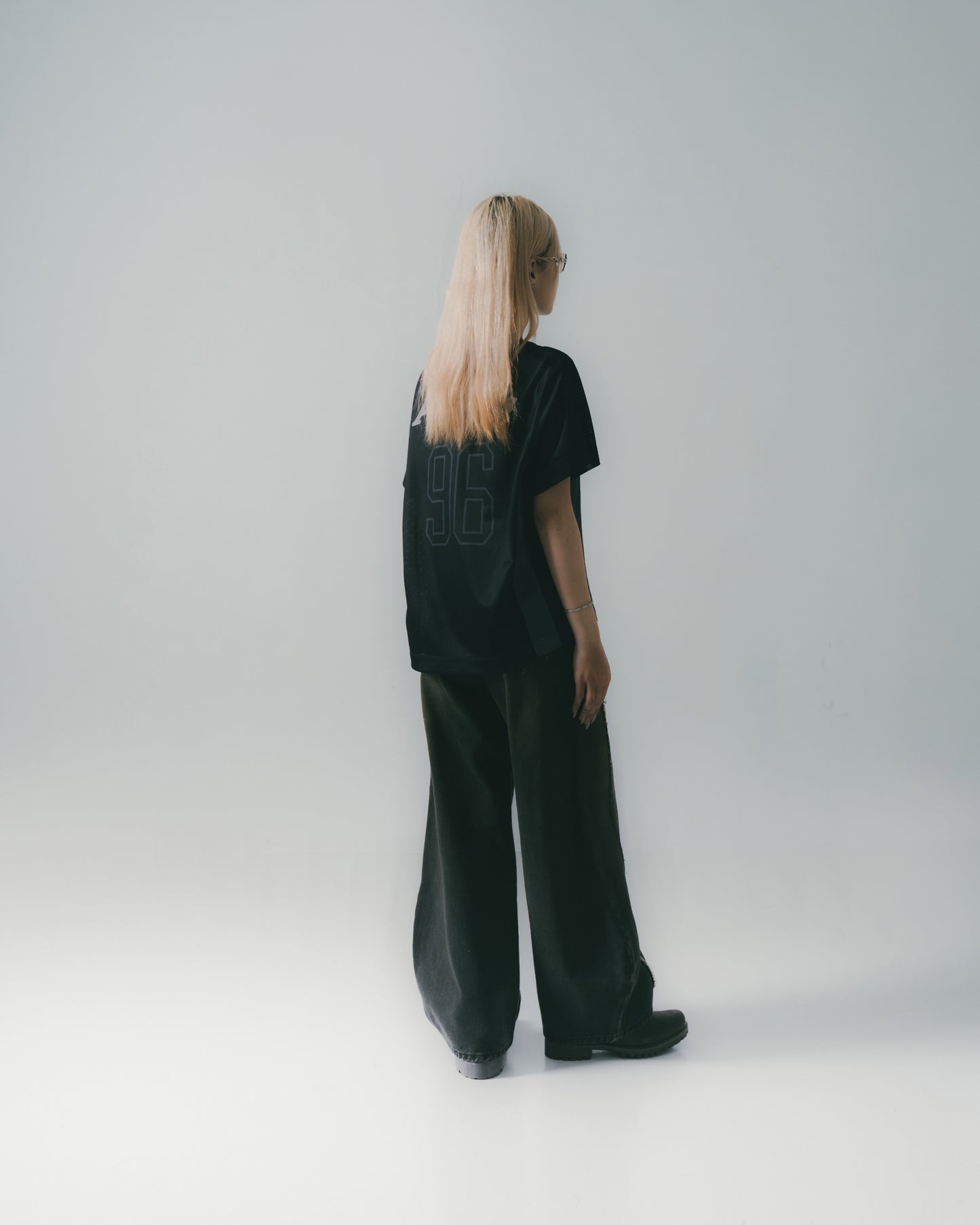 Football Mesh Oversize T-Shirts Black【L25-T01BK】