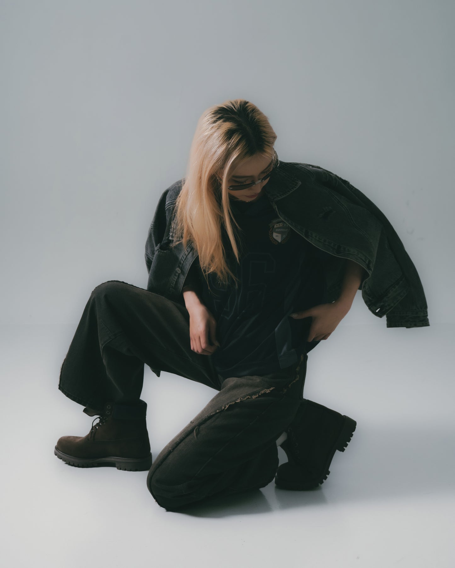 Football Mesh Oversize T-Shirts Black【L25-T01BK】