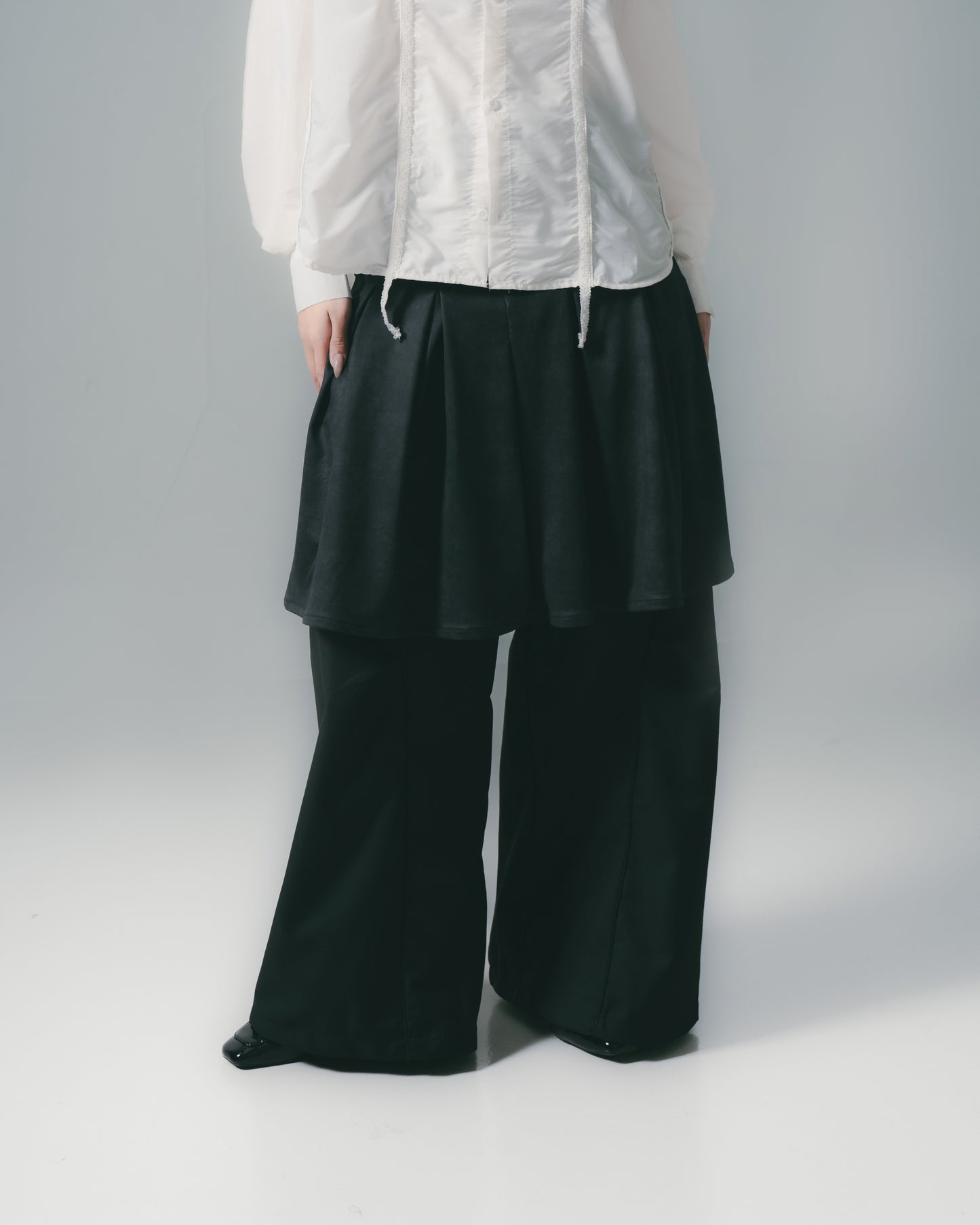 Washed Mini Skirt Charoal【L25-16CH】