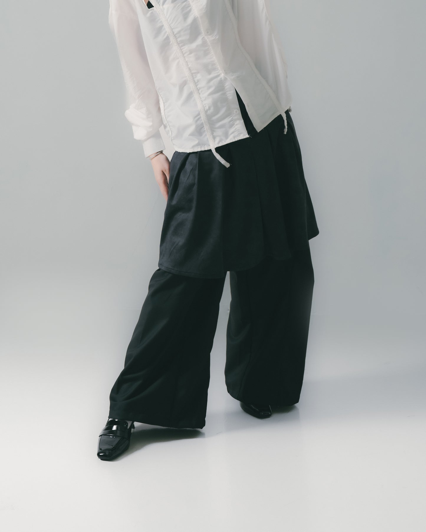 Washed Mini Skirt Charoal【L25-16CH】