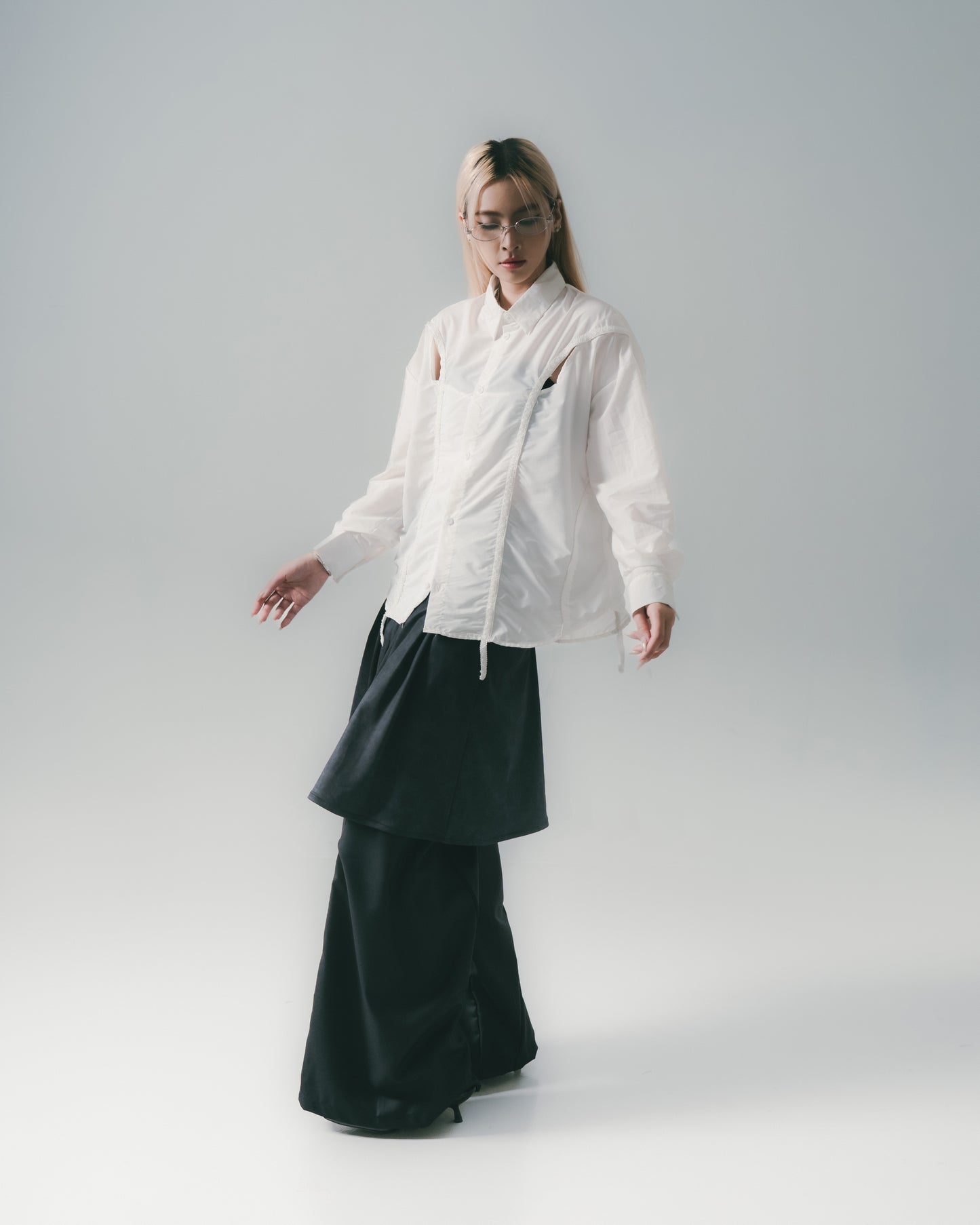 Washed Mini Skirt Charoal【L25-16CH】