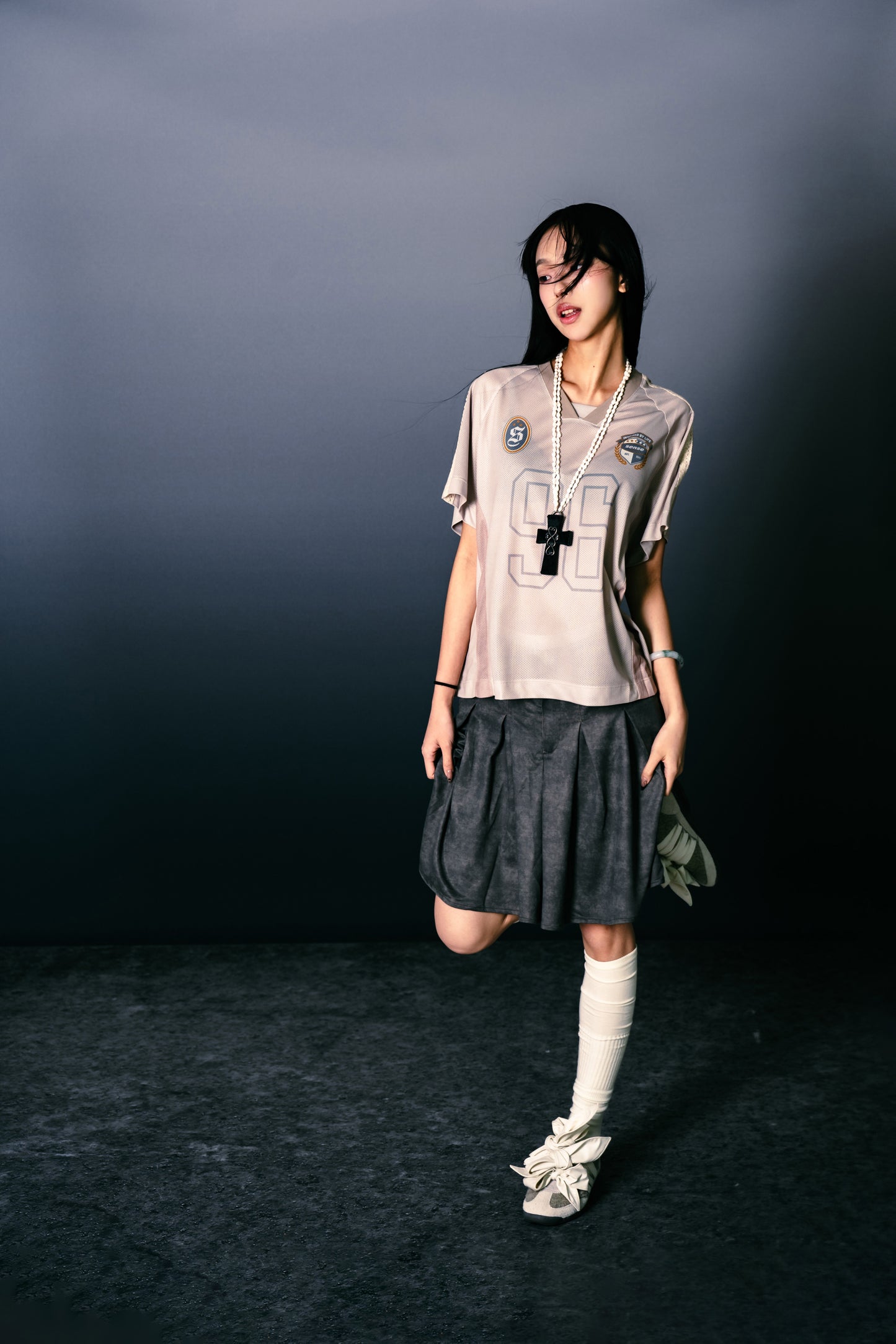 Washed Mini Skirt Dirty Sand【L25-16DS