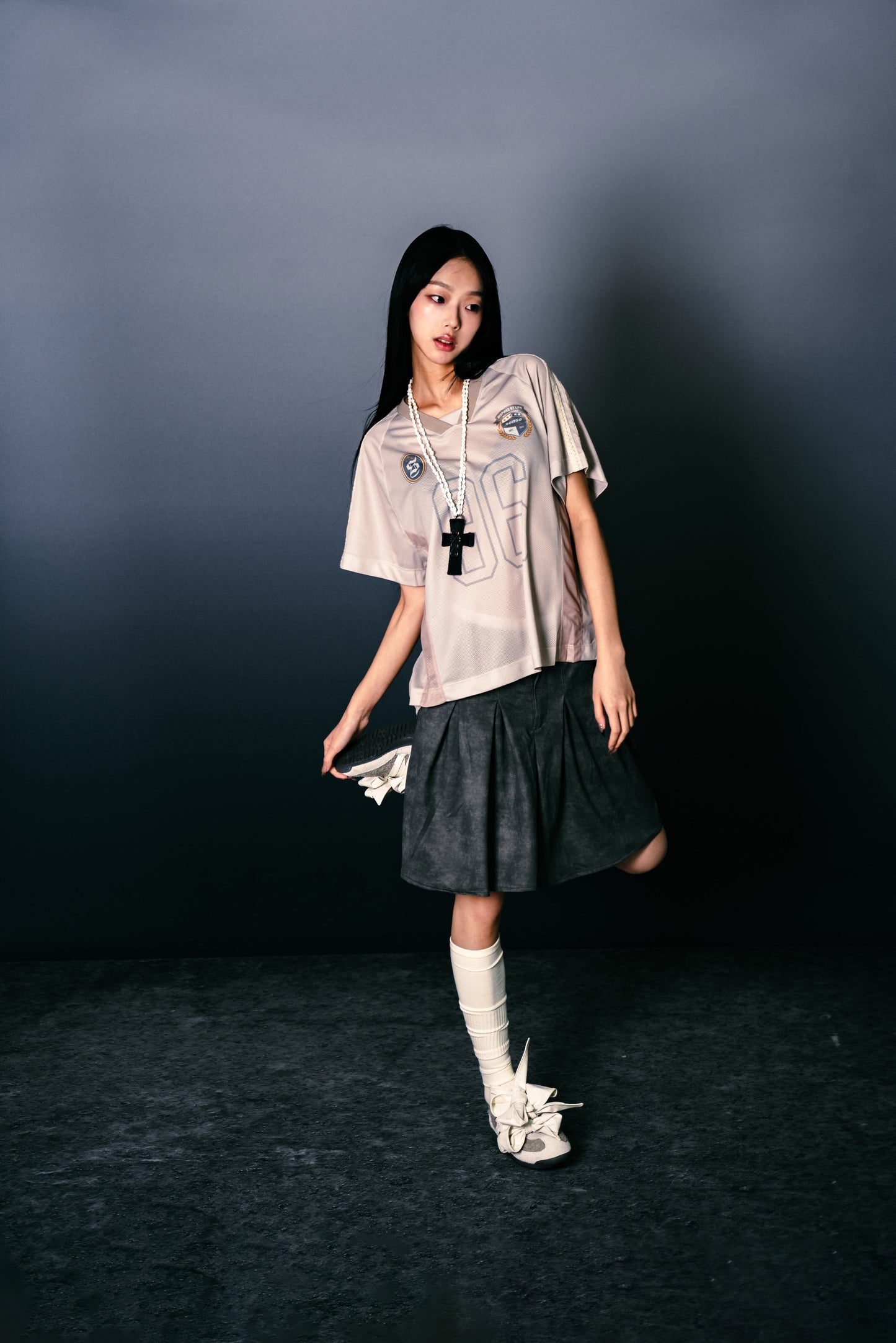 Washed Mini Skirt Dirty Sand【L25-16DS