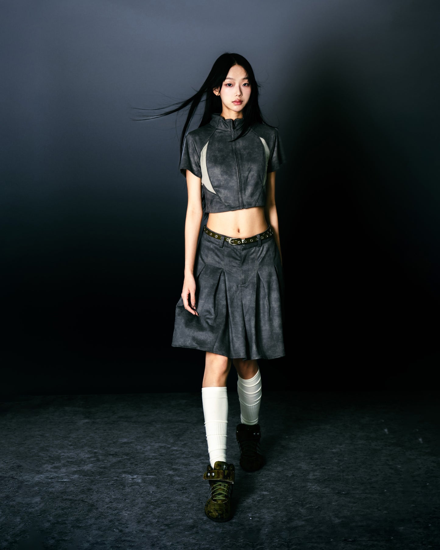 Washed Mini Skirt Dirty Sand【L25-16DS