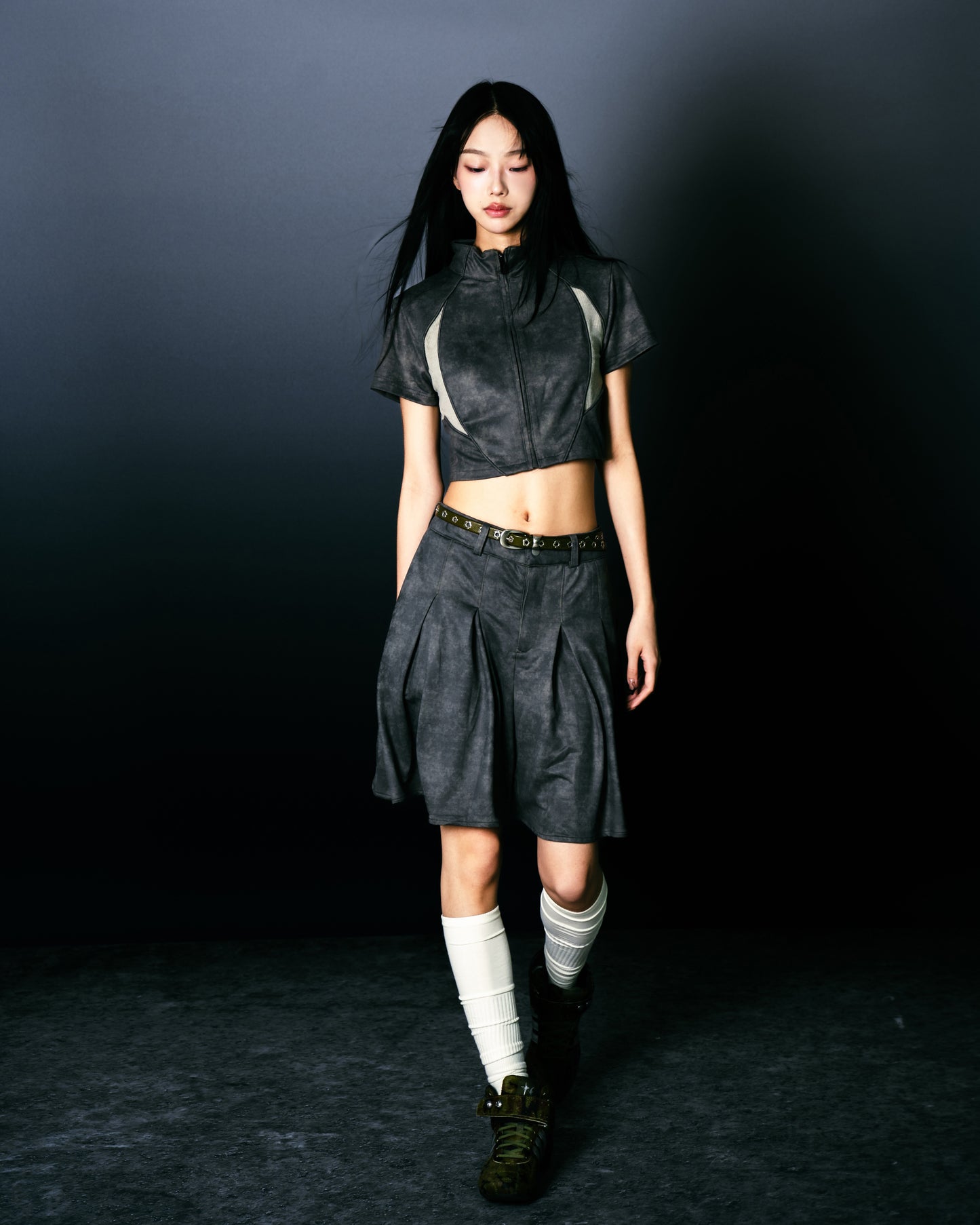 Washed Mini Skirt Dirty Sand【L25-16DS