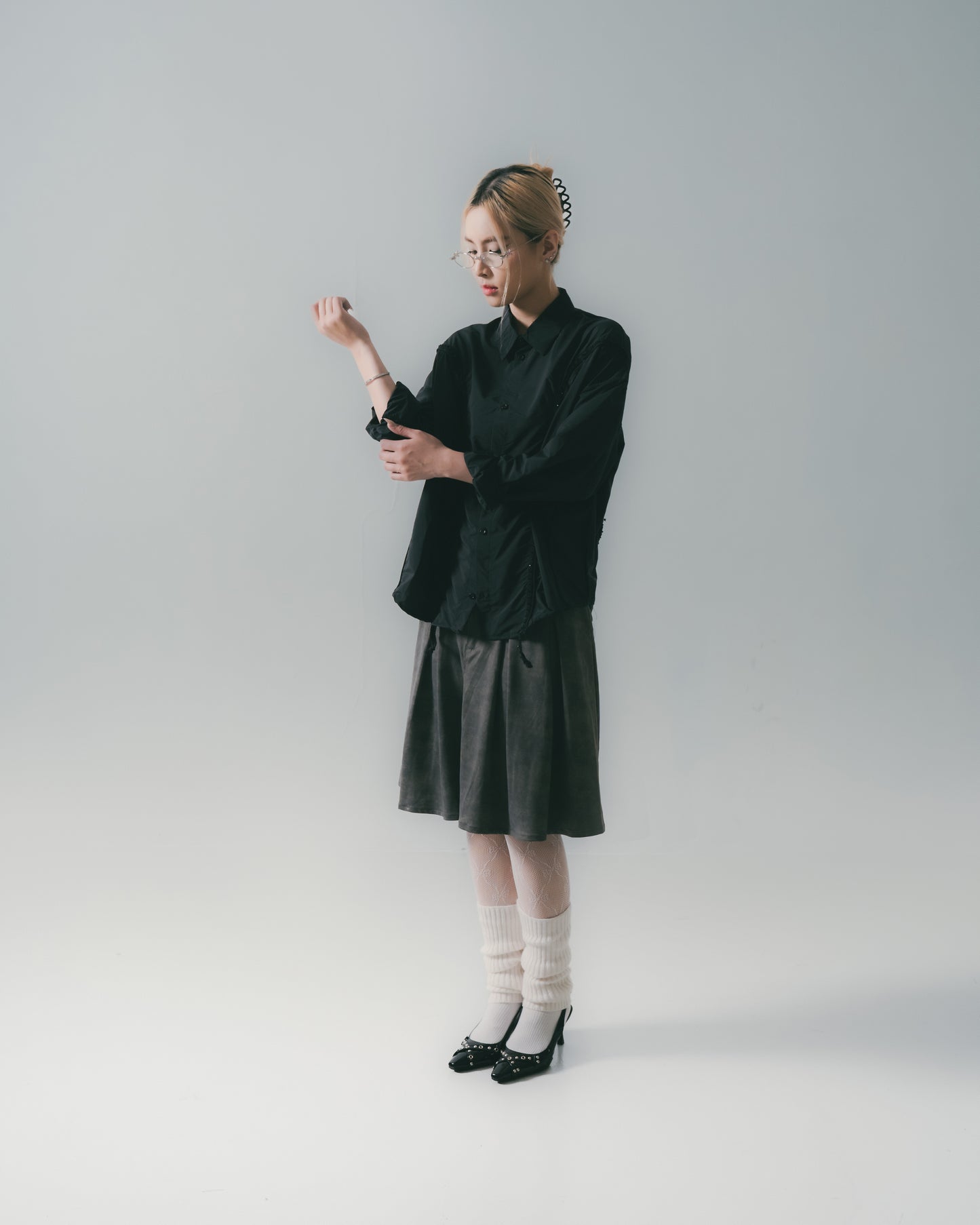 Washed Mini Skirt Dirty Sand【L25-16DS