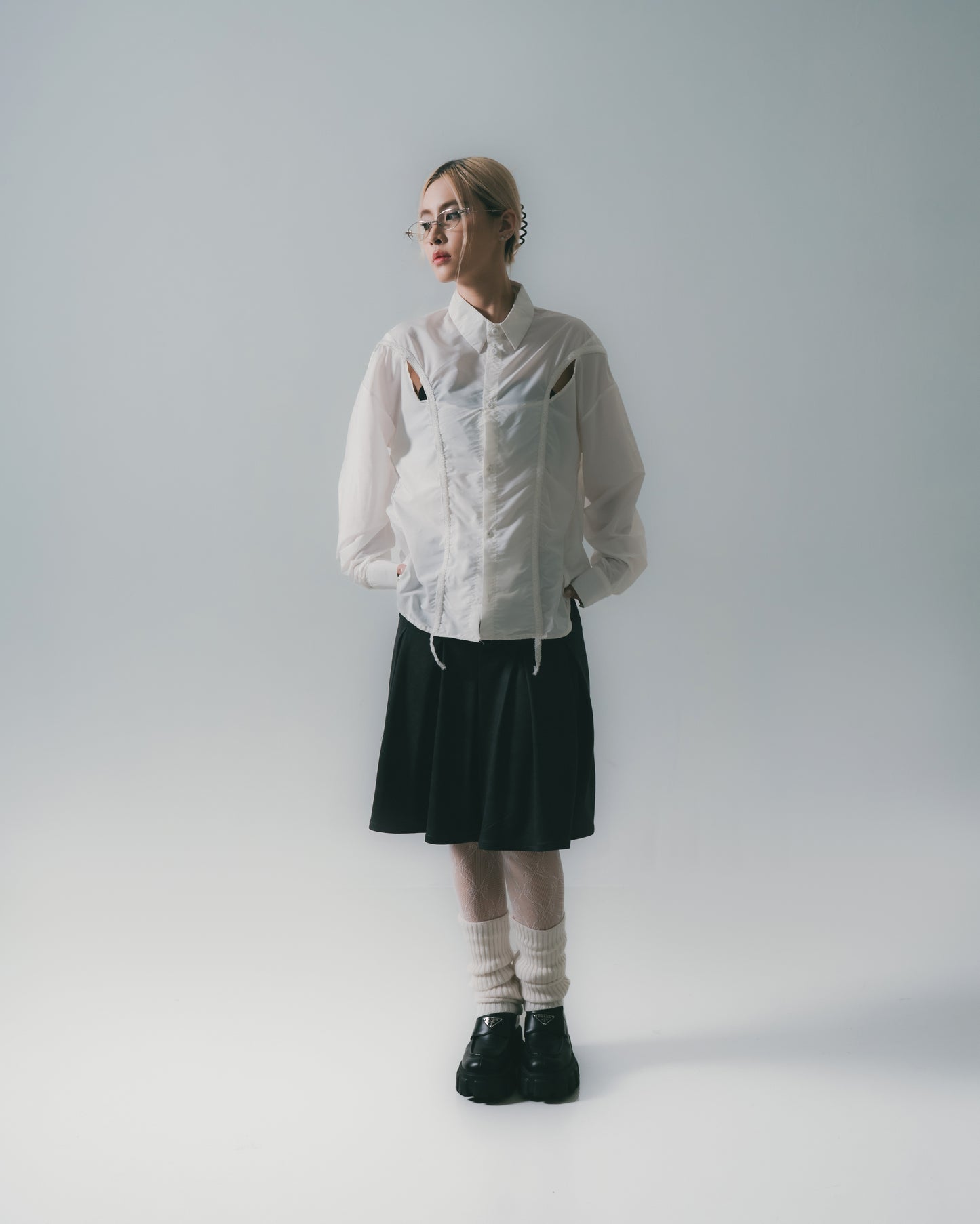 Washed Mini Skirt Charoal【L25-16CH】