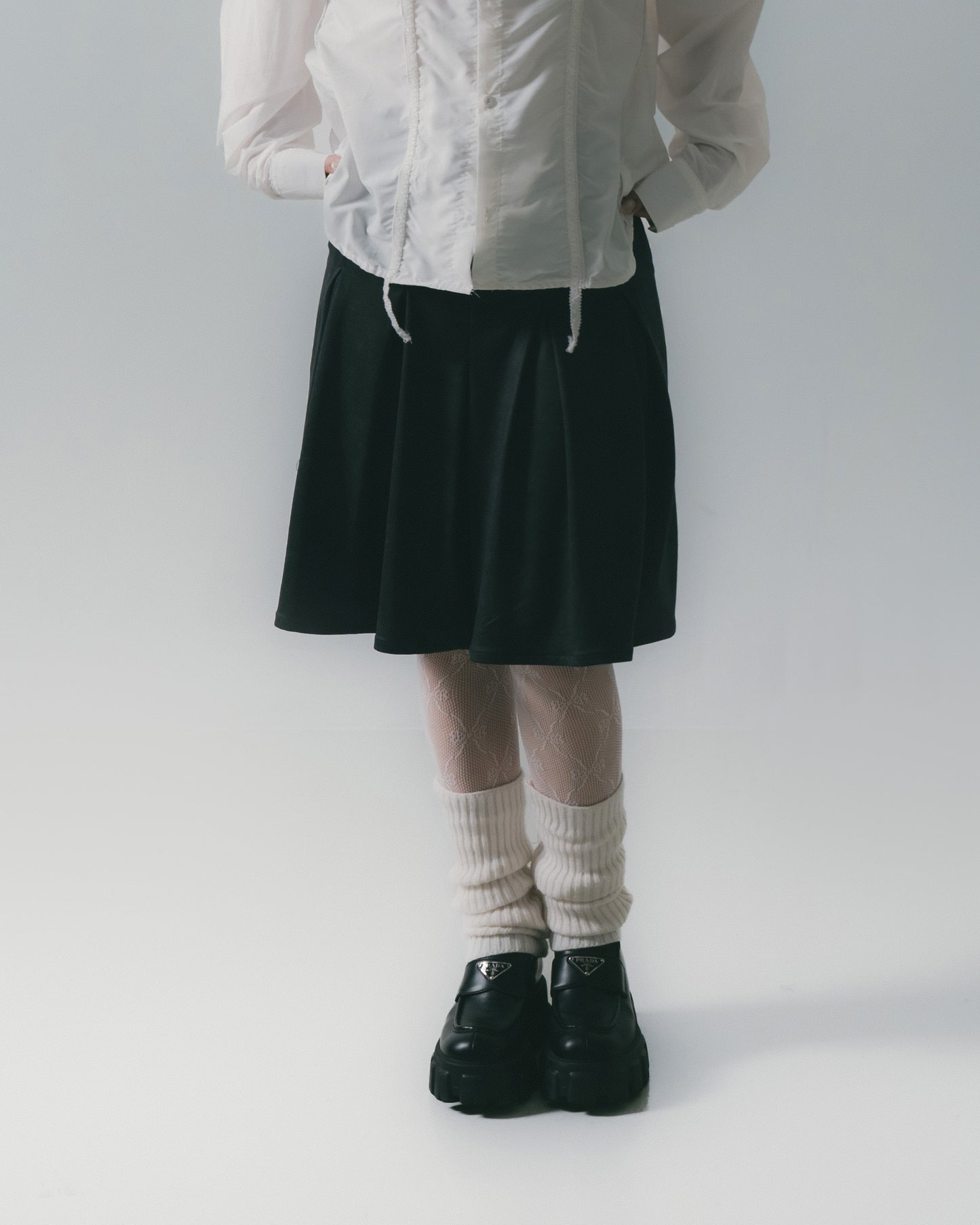 Washed Mini Skirt Charoal【L25-16CH】