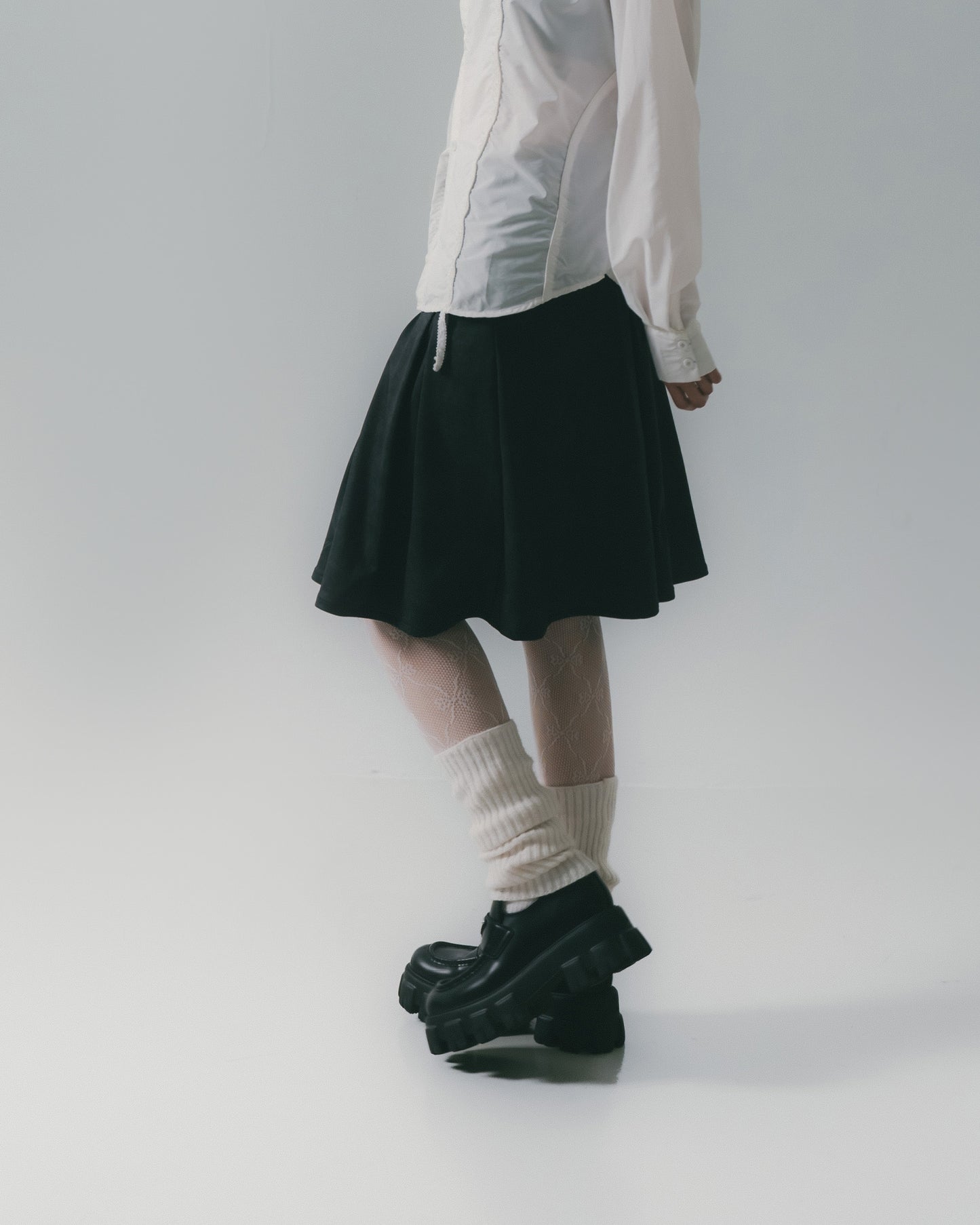 Washed Mini Skirt Charoal【L25-16CH】