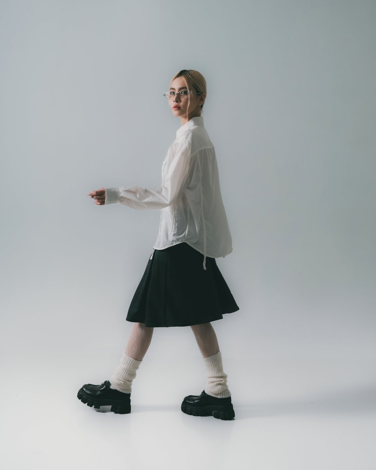 Washed Mini Skirt Charoal【L25-16CH】