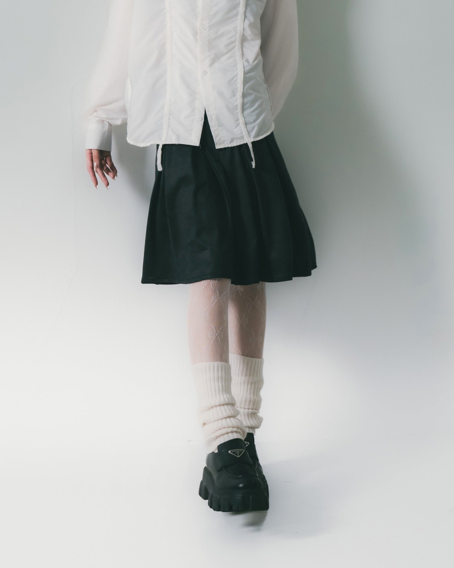 Washed Mini Skirt Charoal【L25-16CH】