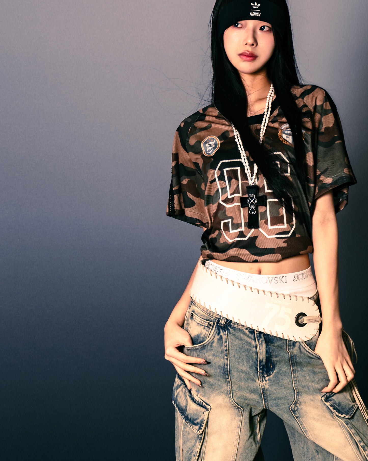 Football Mesh Oversize T-Shirts Camo【L25-T01CA】