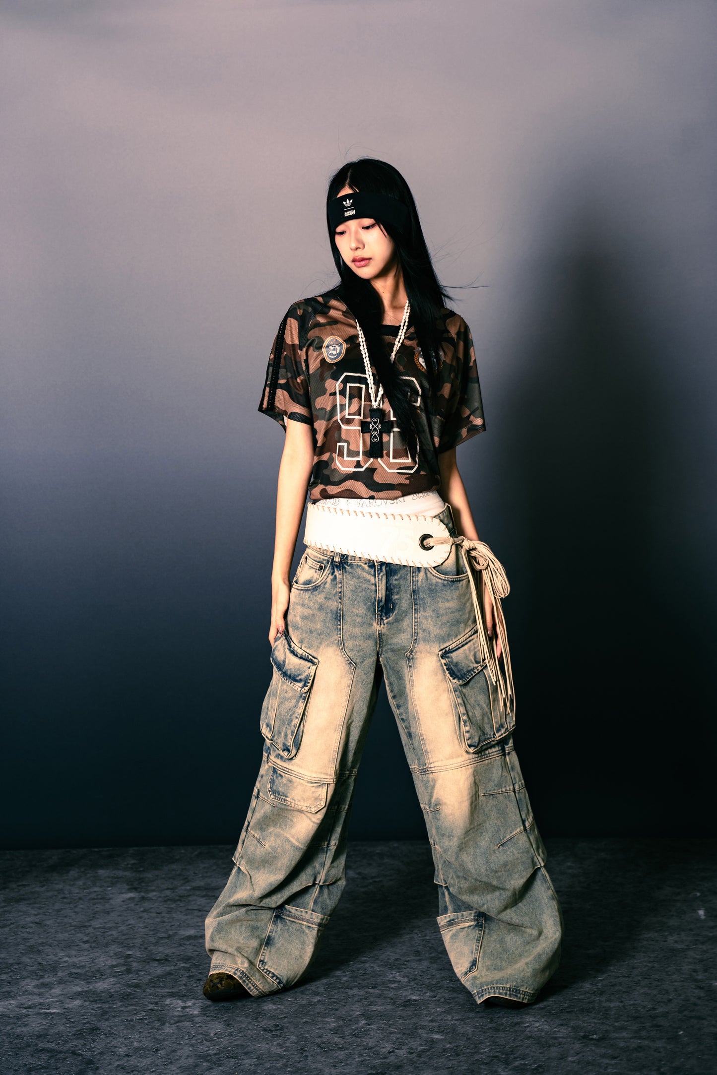 Football Mesh Oversize T-Shirts Camo【L25-T01CA】