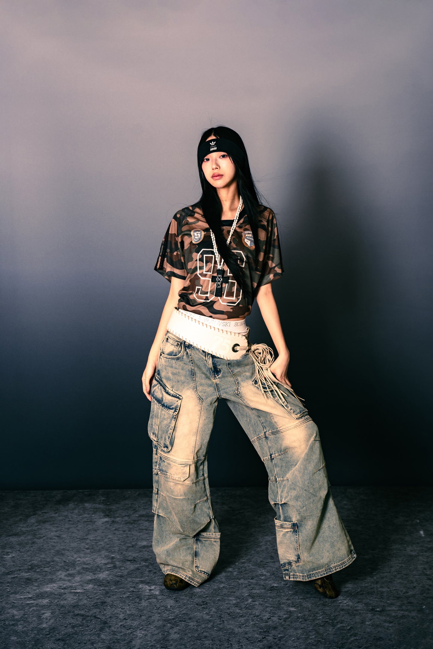 Football Mesh Oversize T-Shirts Camo【L25-T01CA】