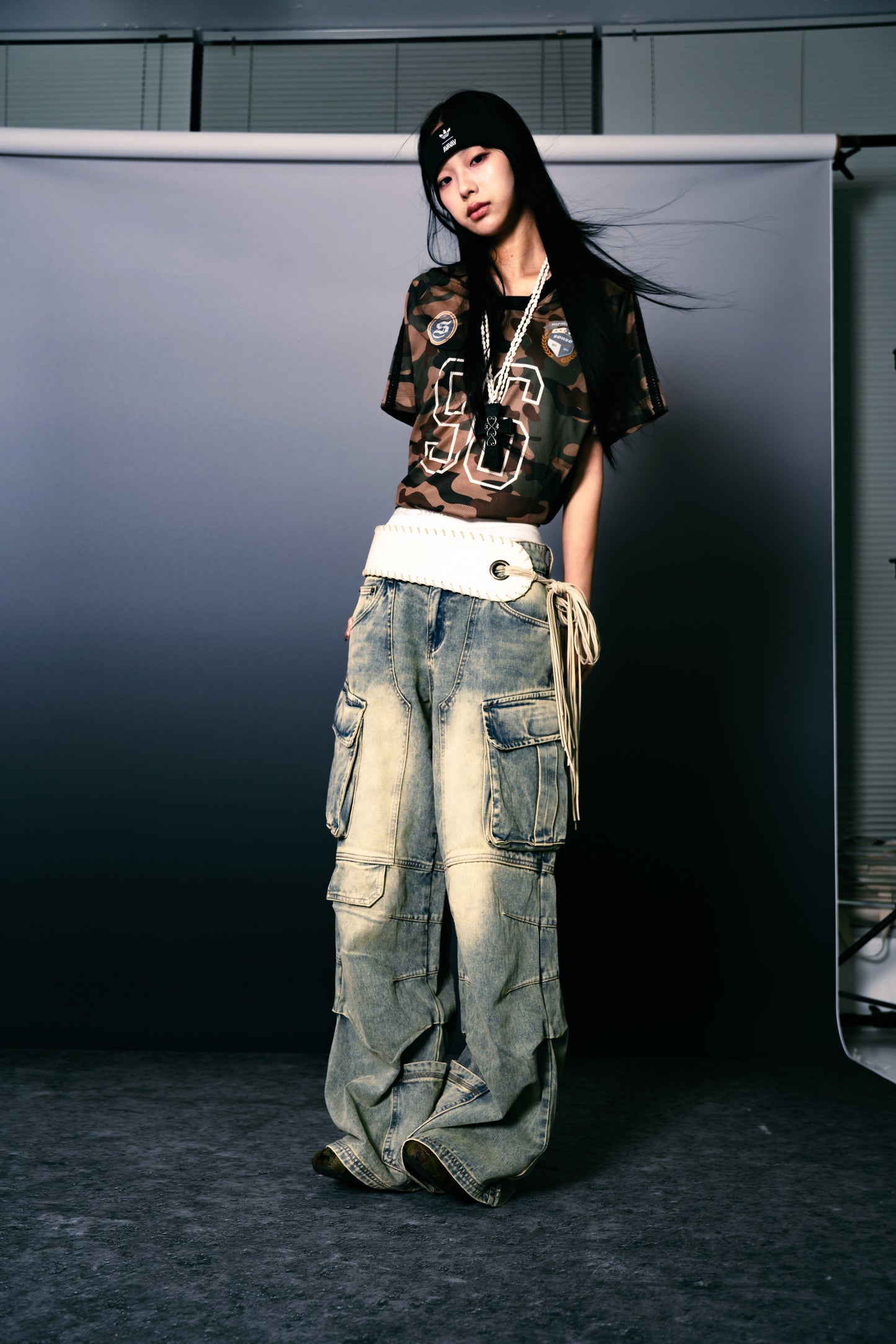 Football Mesh Oversize T-Shirts Camo【L25-T01CA】