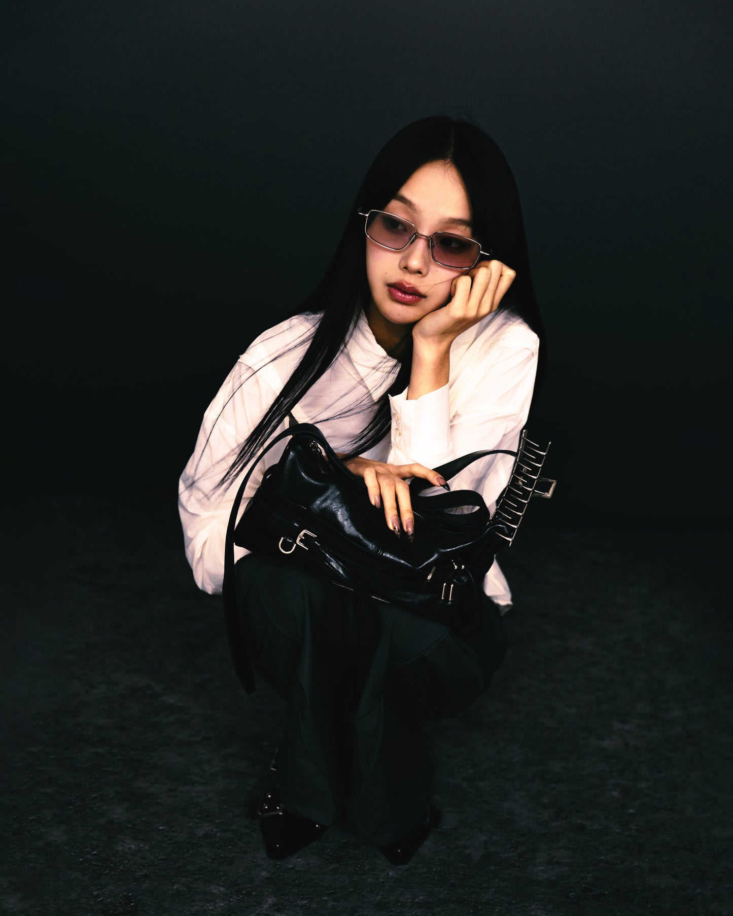 Chest Hole Oversize Shirt White【L25-22WH】