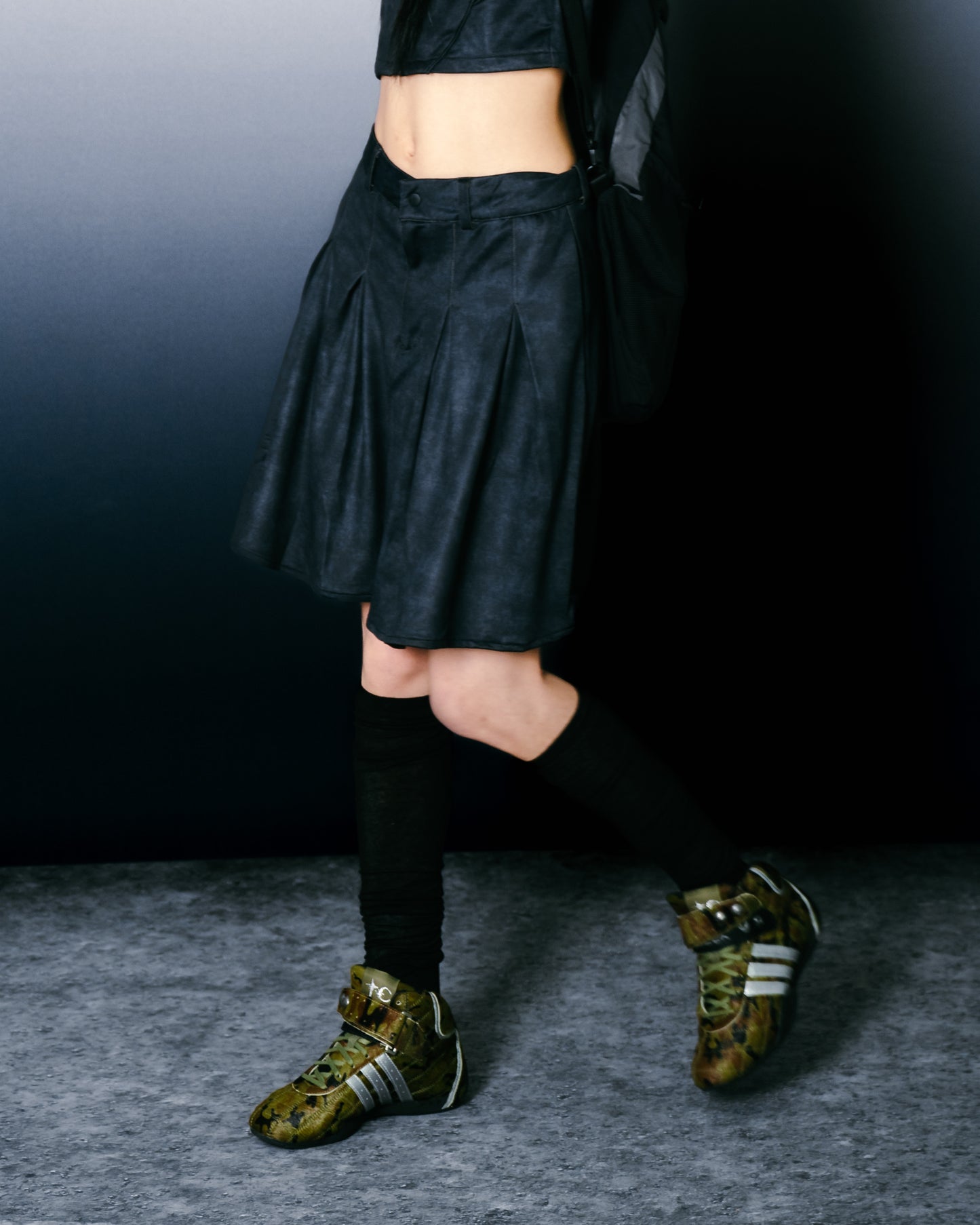 Washed Mini Skirt Charoal【L25-16CH】