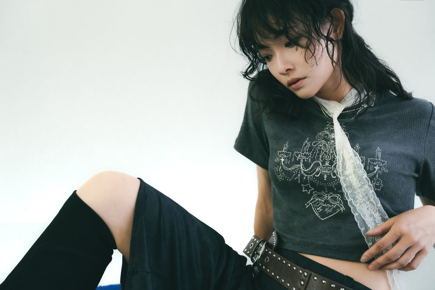 Crystal Chandelier Printed Top Black【L25-T05BK】