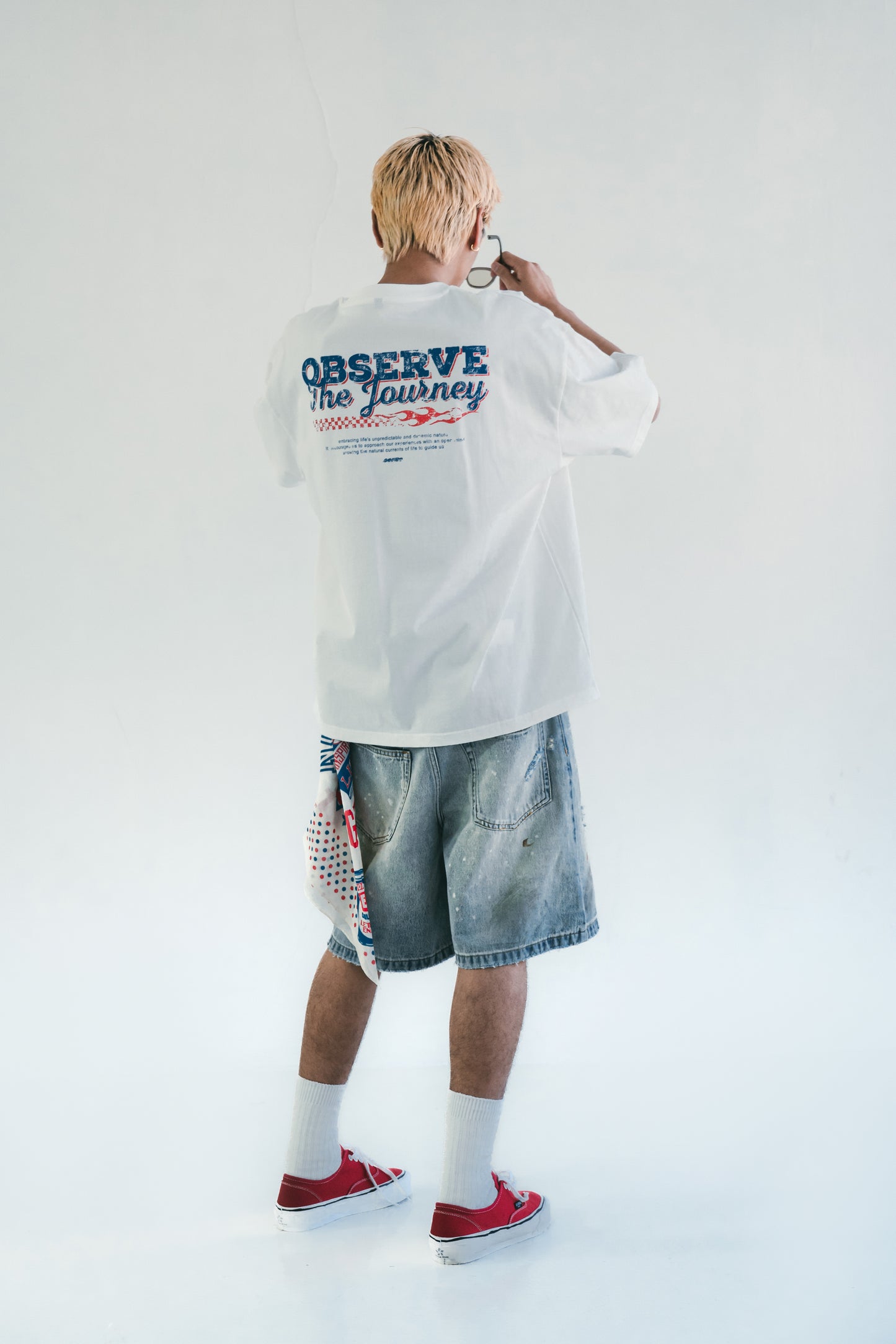 Destroy Wash Denim Shorts Blue【M25-24BL】