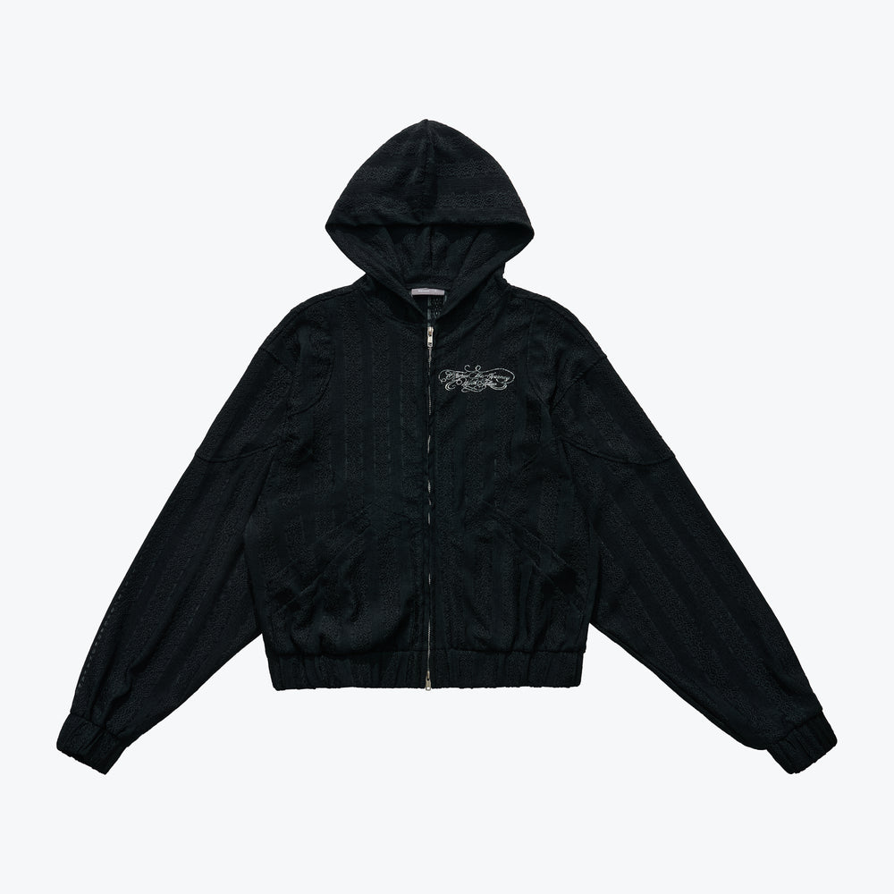 Branscombe Tape Zip-up Hoodie Black【L25-42BK】
