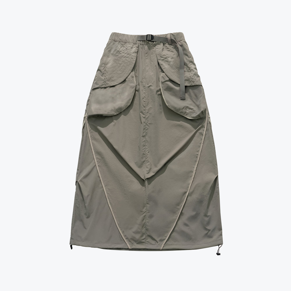 Paneled Lightweight Layer Skirt Grey【L25-38GY】