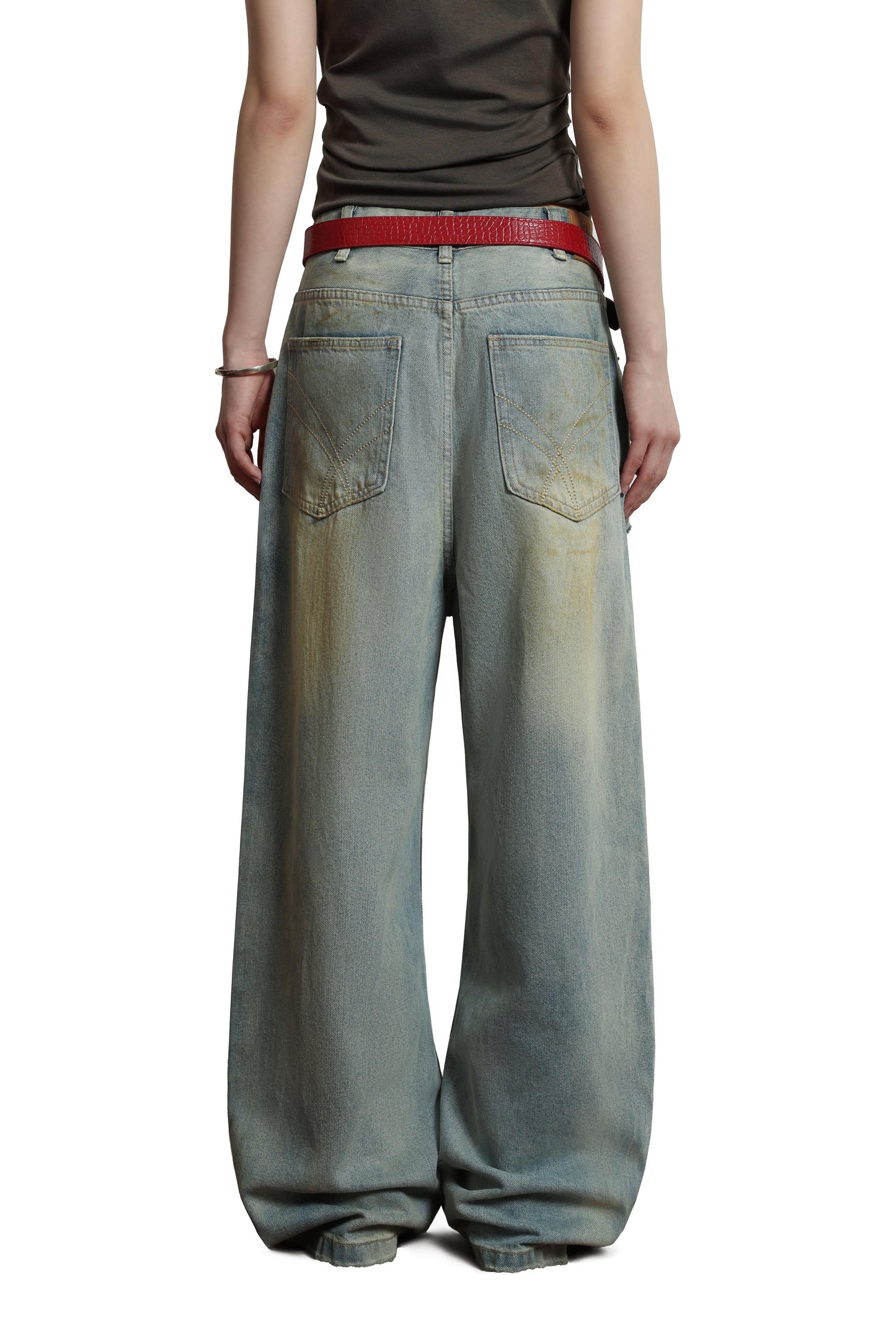 
                  
                    Vintage Dirty Washed Denim Pants Light Blue【L26-20LB】
                  
                