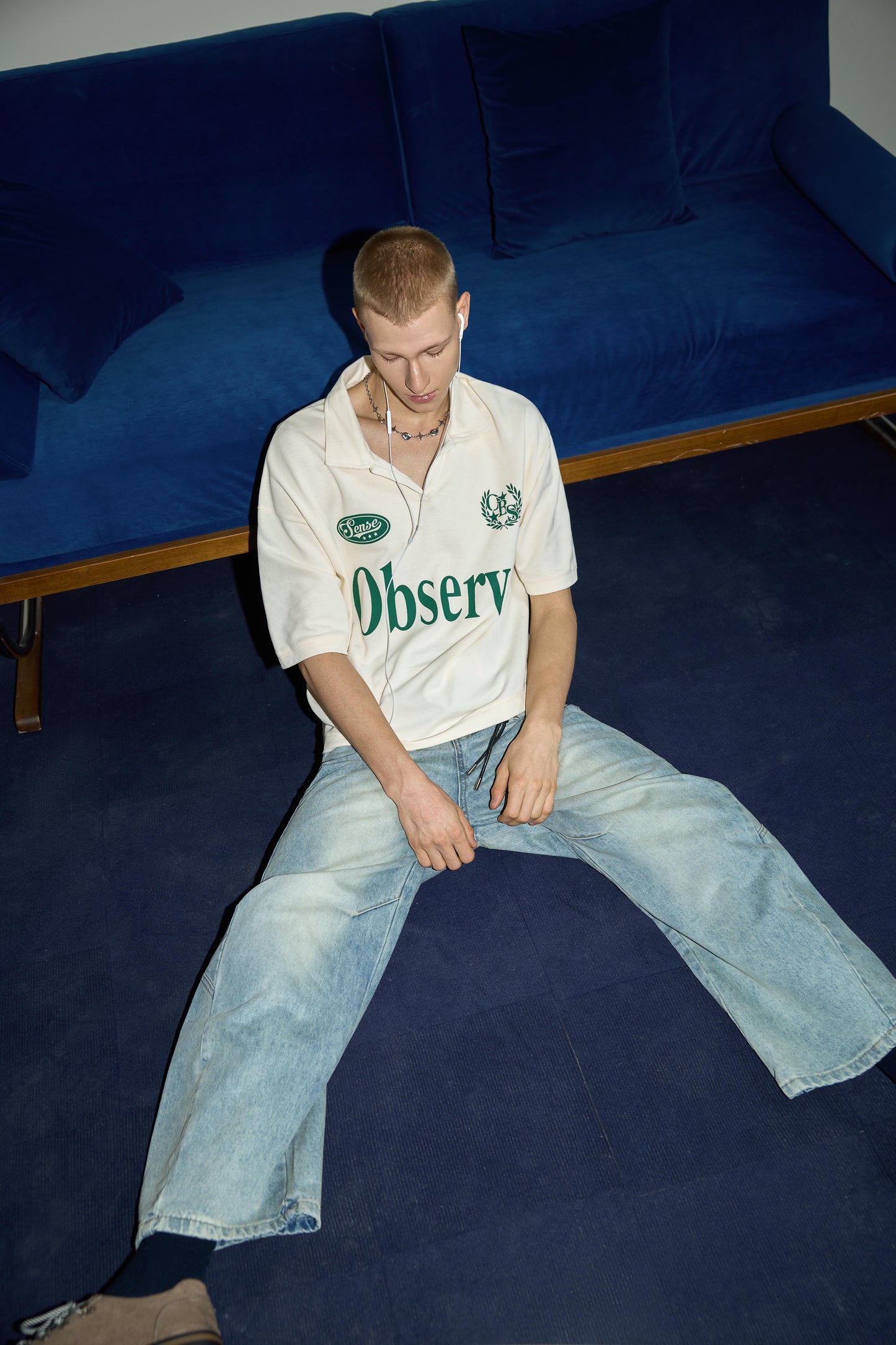 
                  
                    Curved Seam Faded Baggy Jeans Blue【M26-22BL】
                  
                