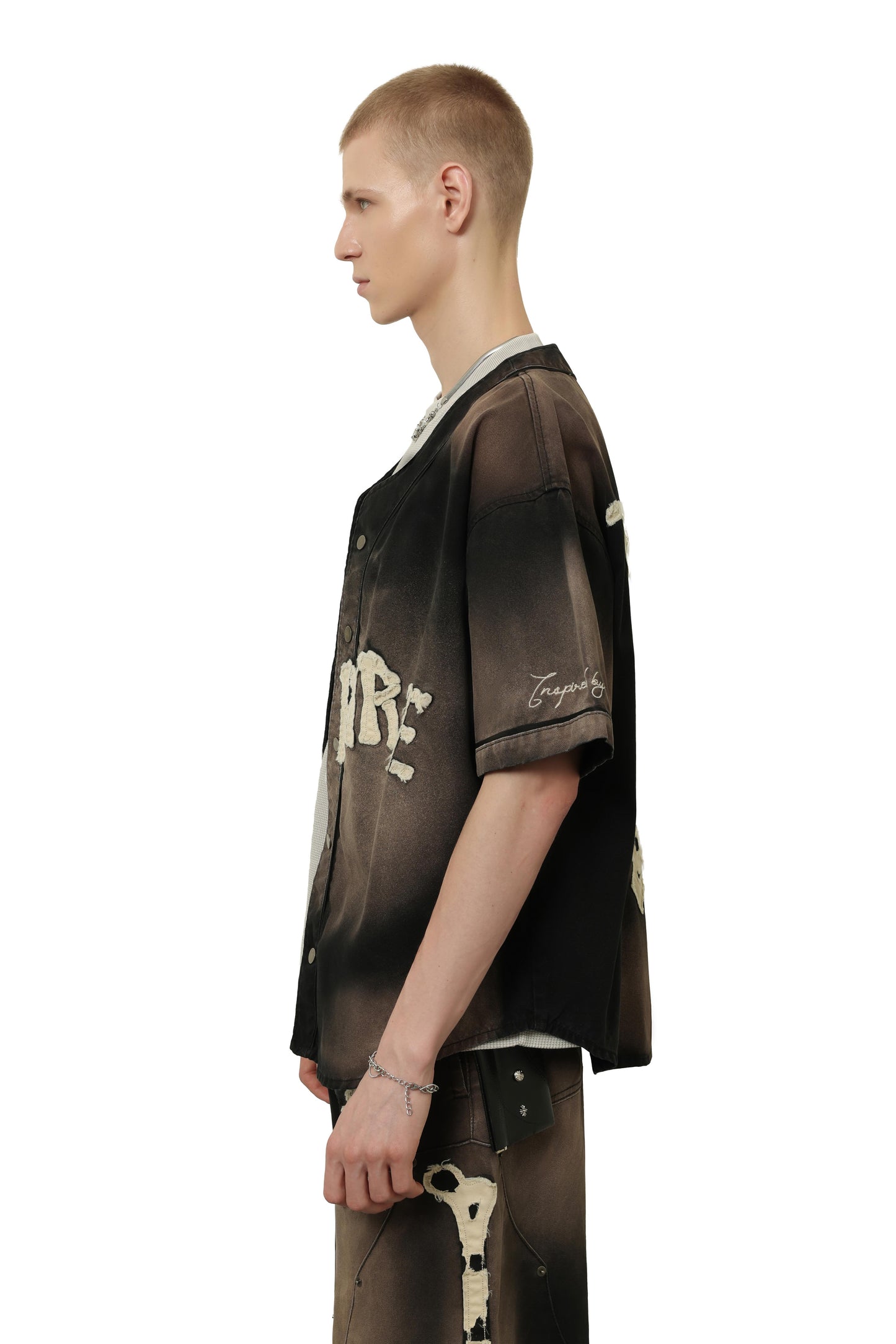 
                  
                    Bone Applique Baseball Jersey Charcoal【M26-19CH】
                  
                