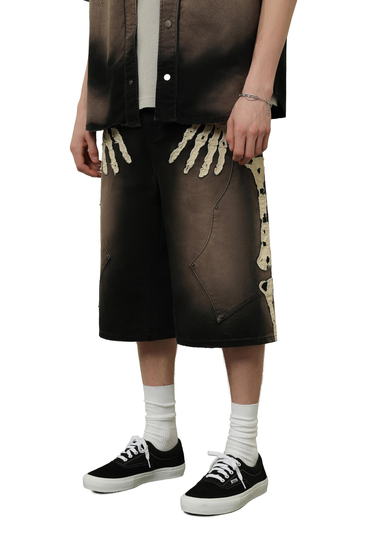 
                  
                    Bone Applique Work Shorts Charcoal【M26-20CH】
                  
                