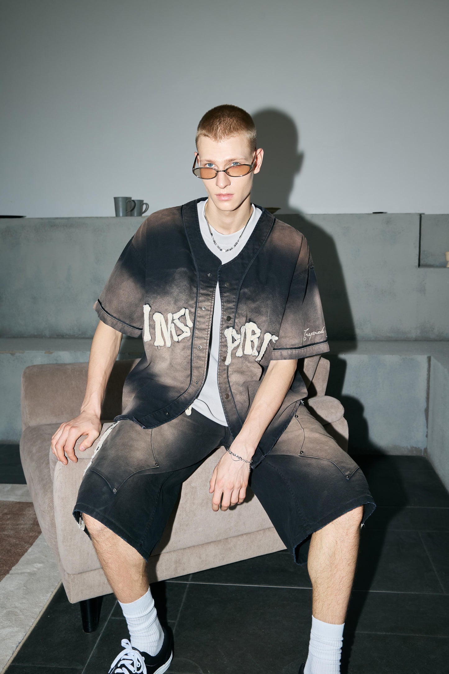 
                  
                    Bone Applique Baseball Jersey Charcoal【M26-19CH】
                  
                