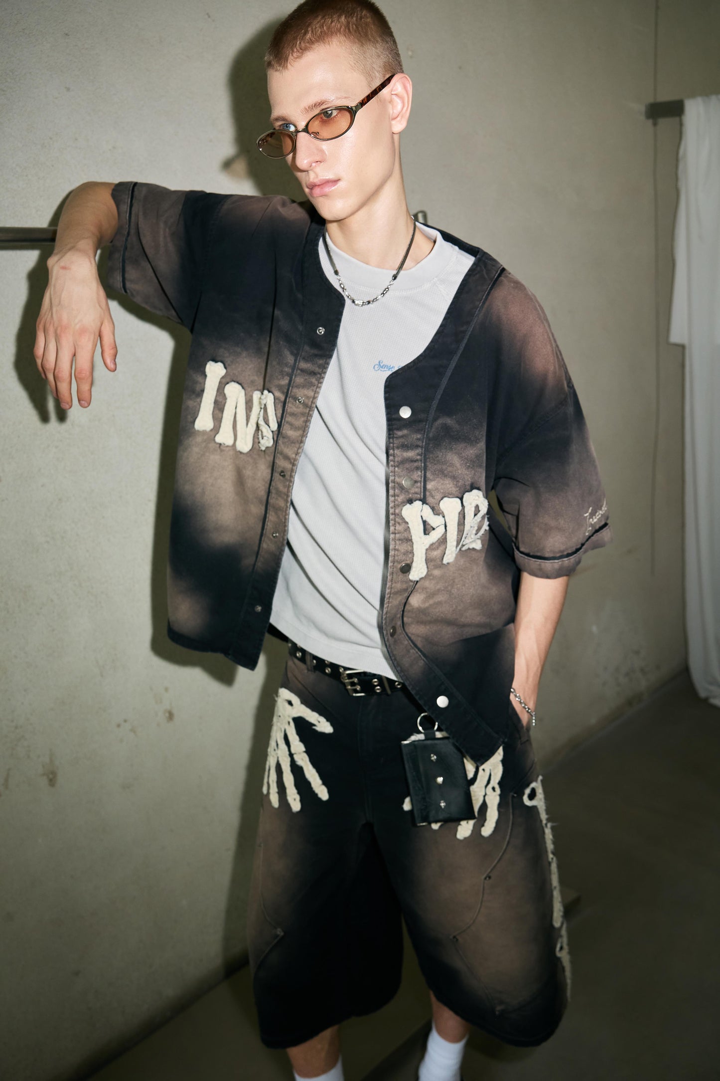 
                  
                    Bone Applique Baseball Jersey Charcoal【M26-19CH】
                  
                