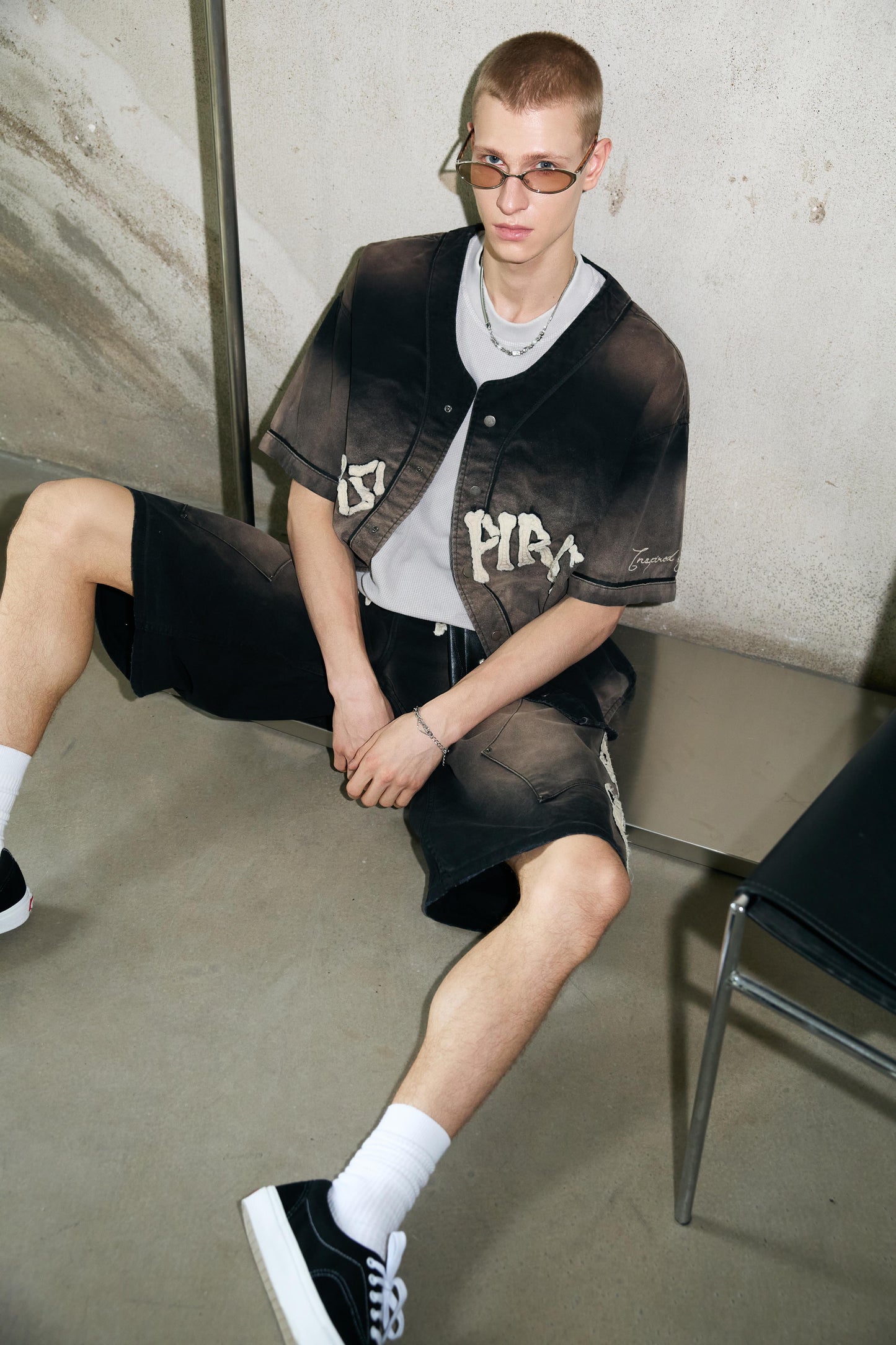 
                  
                    Bone Applique Baseball Jersey Charcoal【M26-19CH】
                  
                