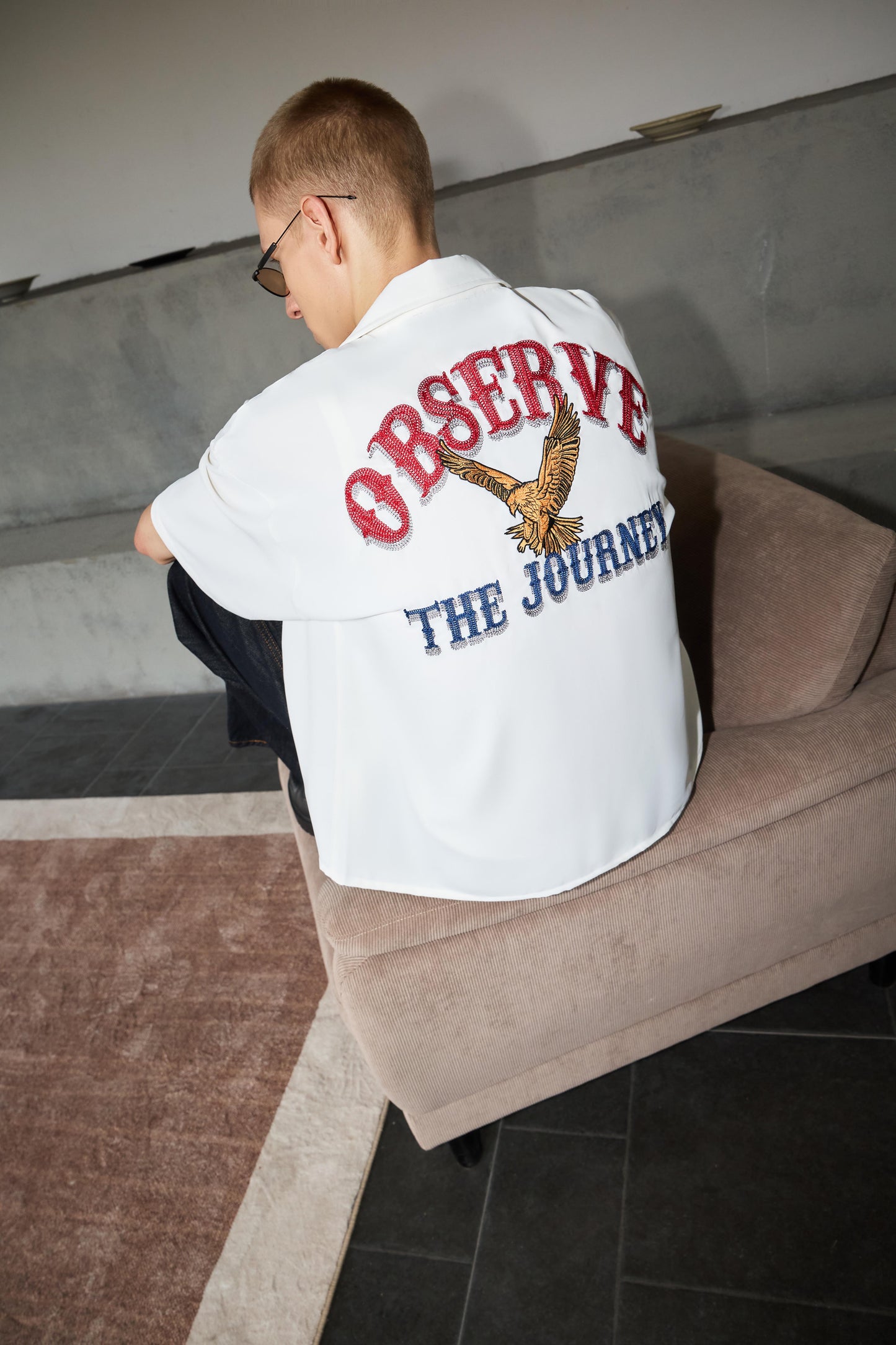 
                  
                    Eagle Chain- Stitch Camp Shirt White【M26-18WH】
                  
                