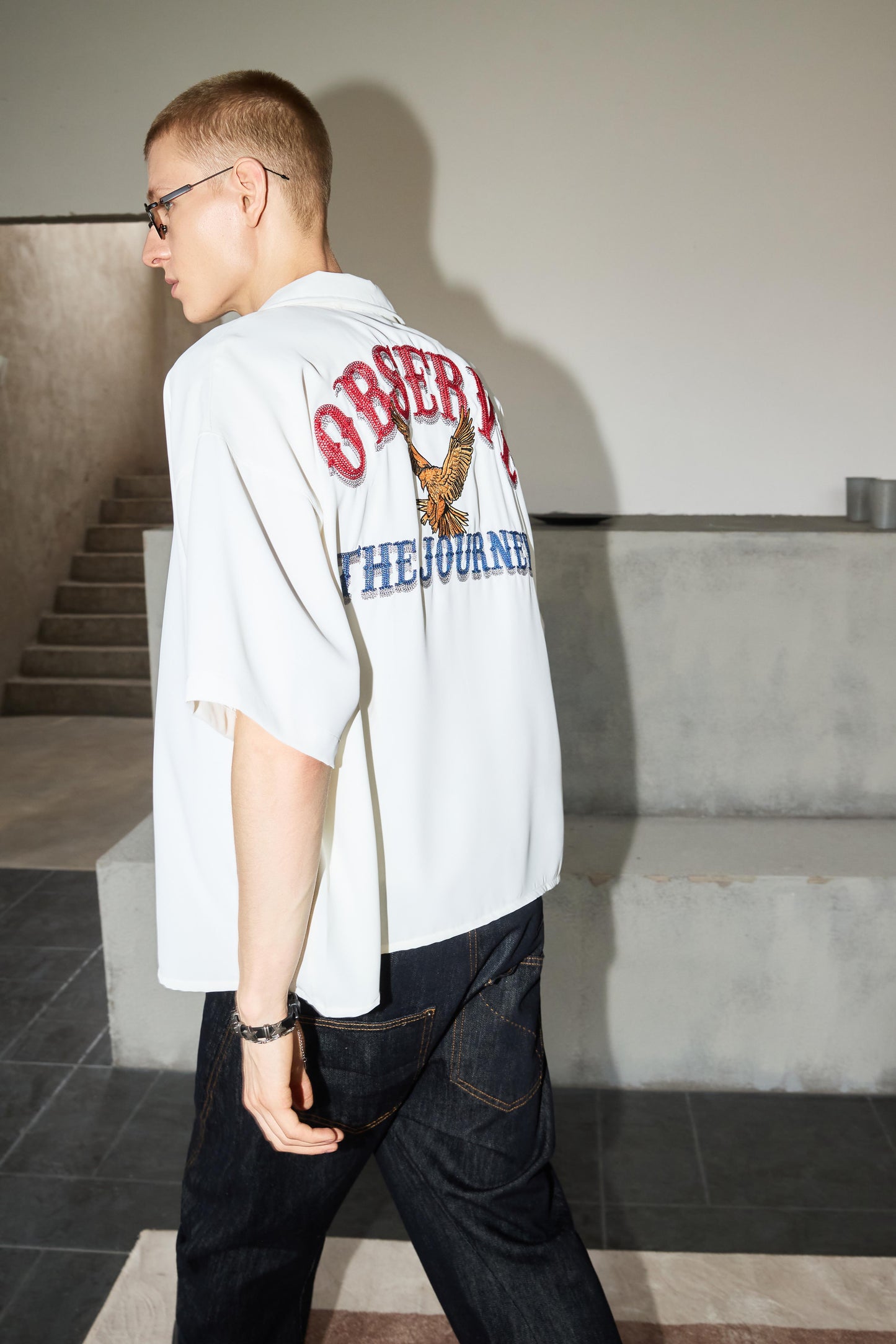 
                  
                    Eagle Chain- Stitch Camp Shirt White【M26-18WH】
                  
                
