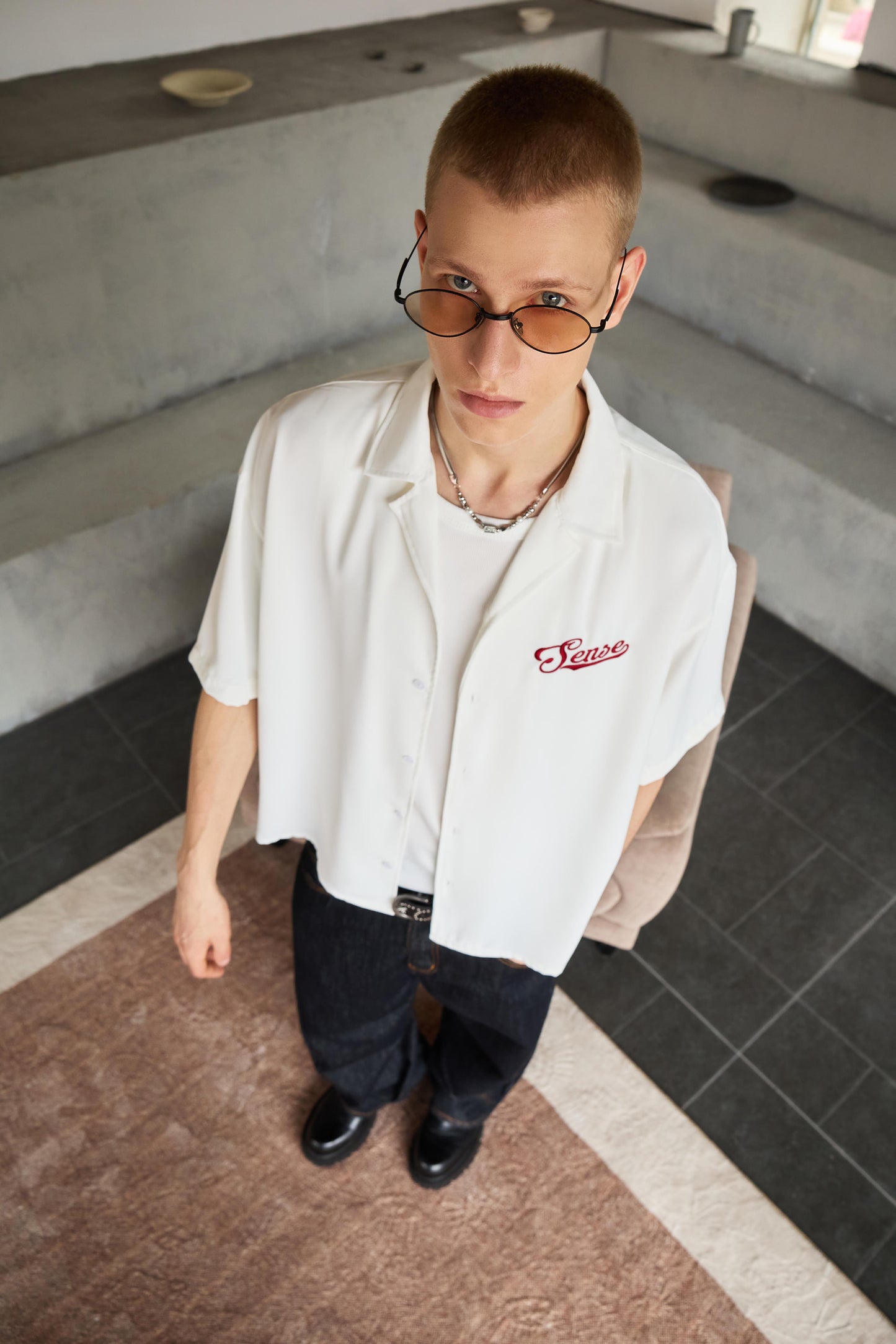 
                  
                    Eagle Chain- Stitch Camp Shirt White【M26-18WH】
                  
                