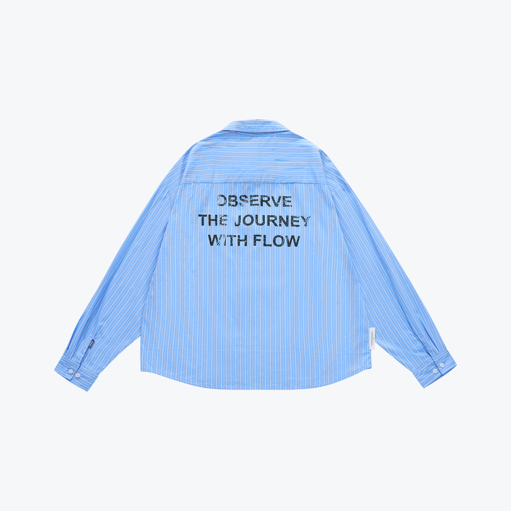 
                  
                    Wide Fit Stripe Shirt Blue【M25-55BL】
                  
                