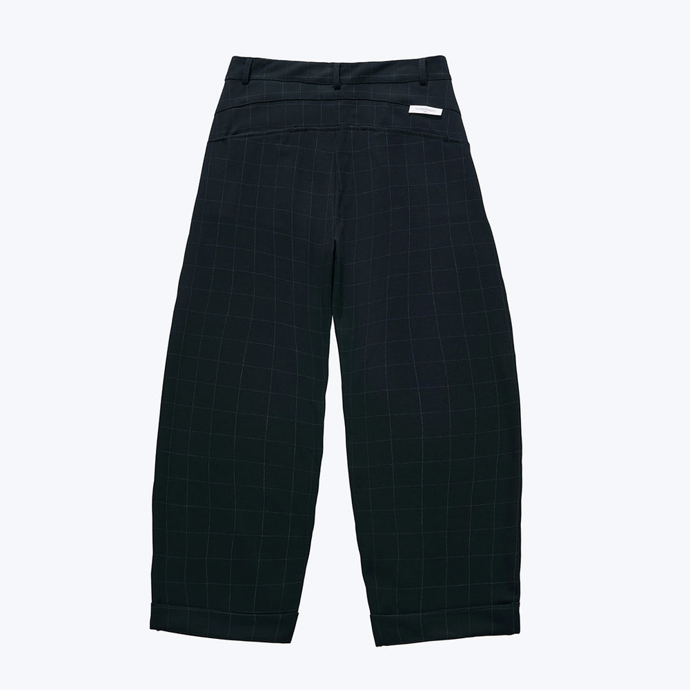 
                  
                    Wide Cut Checker Trousers Black【M25-09BK】
                  
                