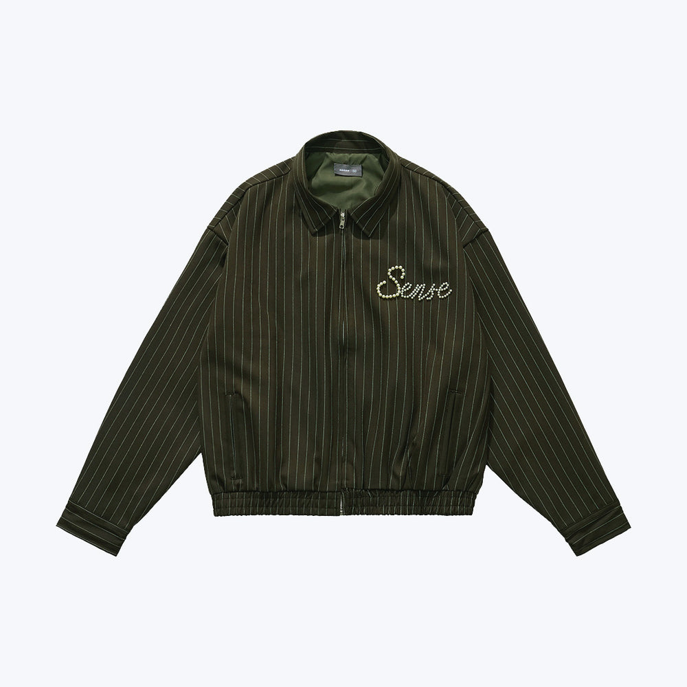 Pearl Stripe Jacket Olive【M25-50OL】