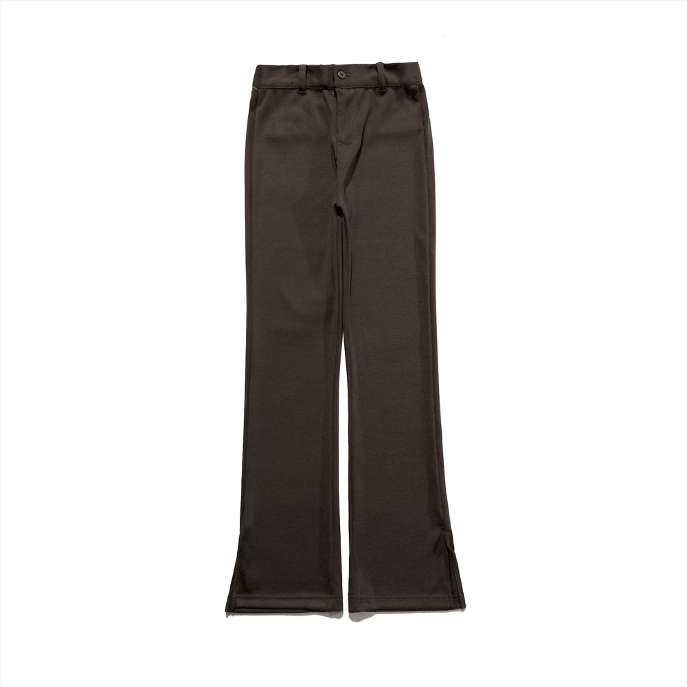 High Waist Flard Pants Brown【L21-42BR】