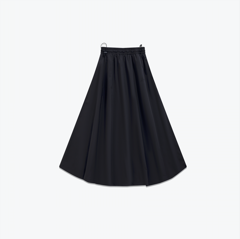Sporty Nylon Full Skirts Black【L23-12BK】