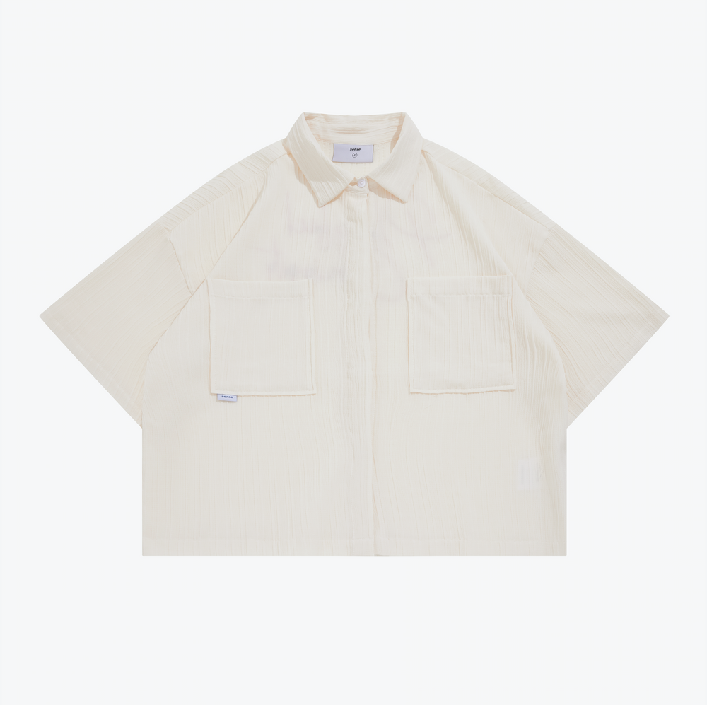 Jacquard SS Shirt Cream【L23-20CM】