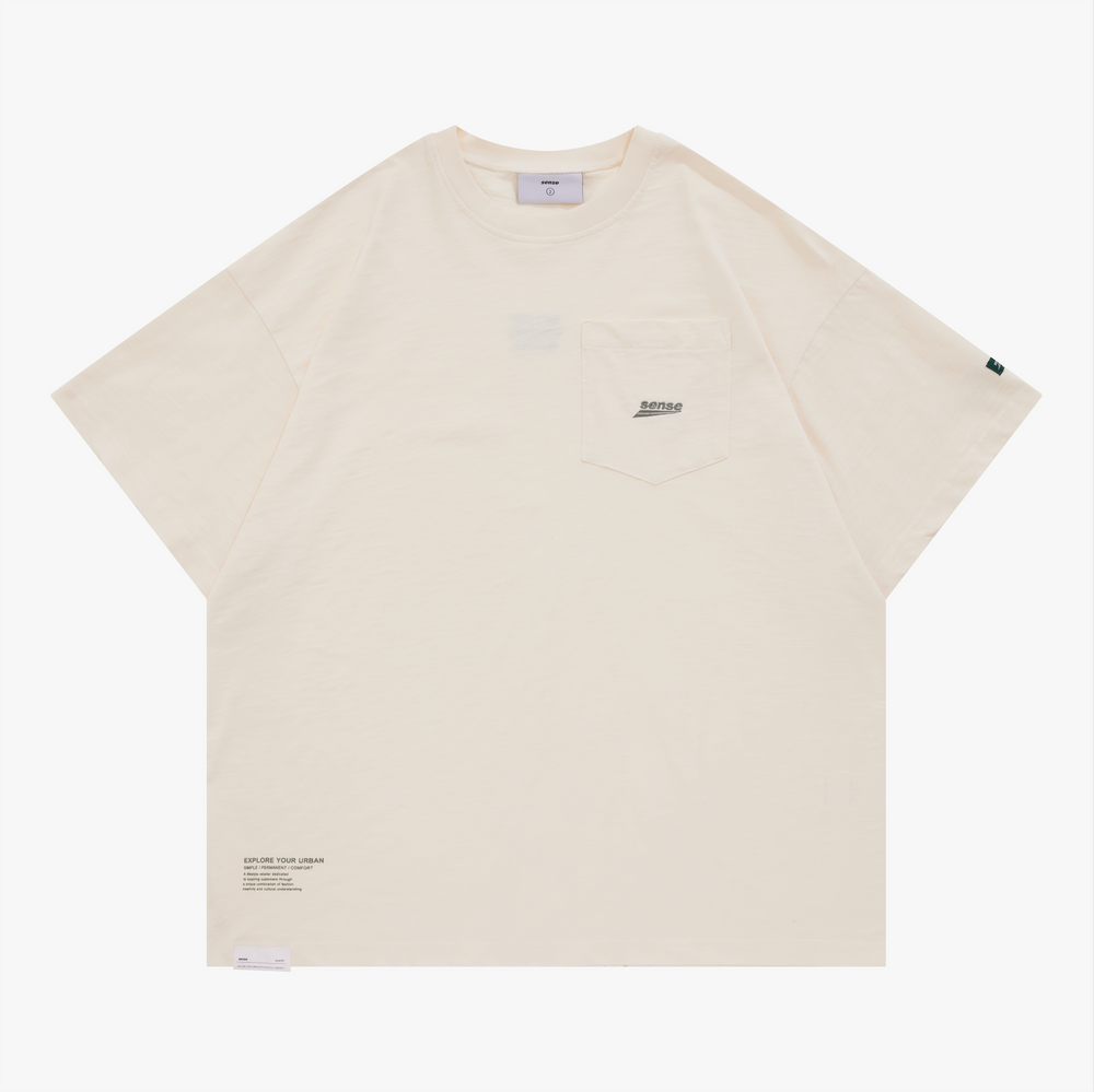 Slub Cotton Pocket SS Off White【M23-T08OW】