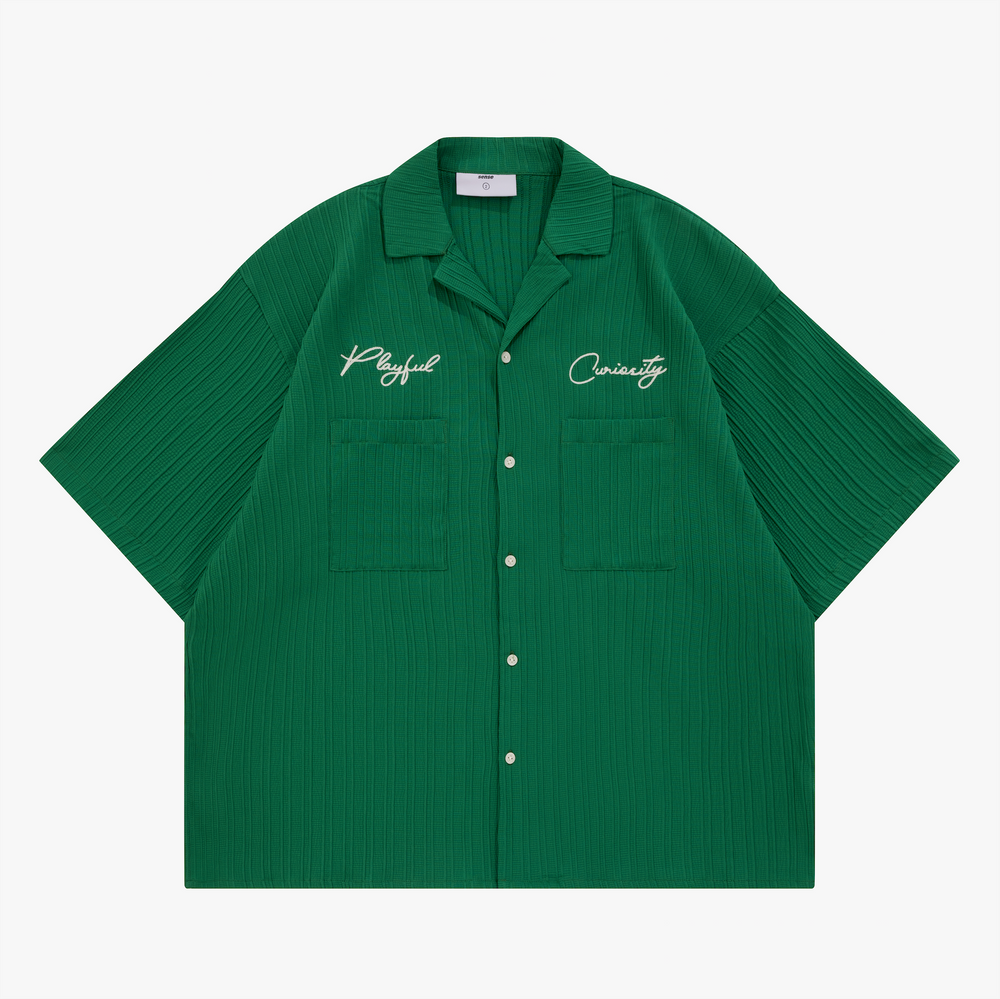 Oversized Bowling Shirt Green【M23-29GN】