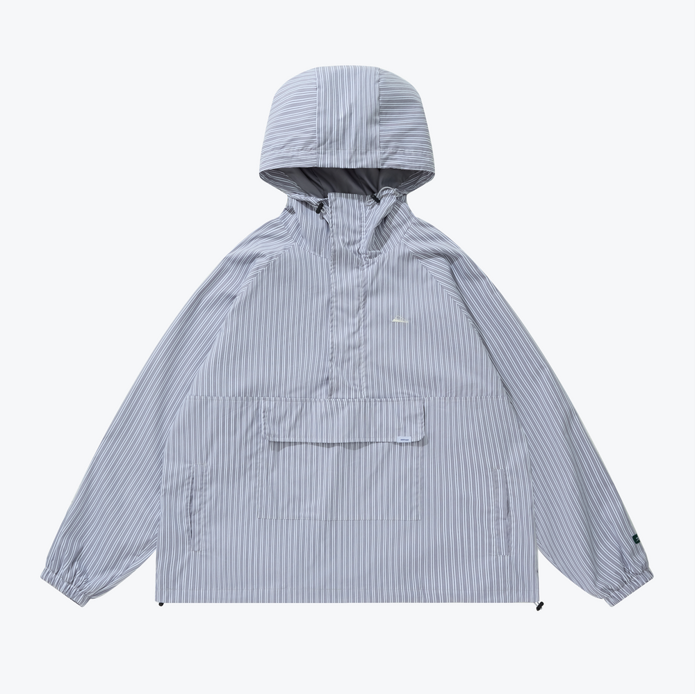 Stripe Zip up Pullover Pale Grey【M23-40PG】