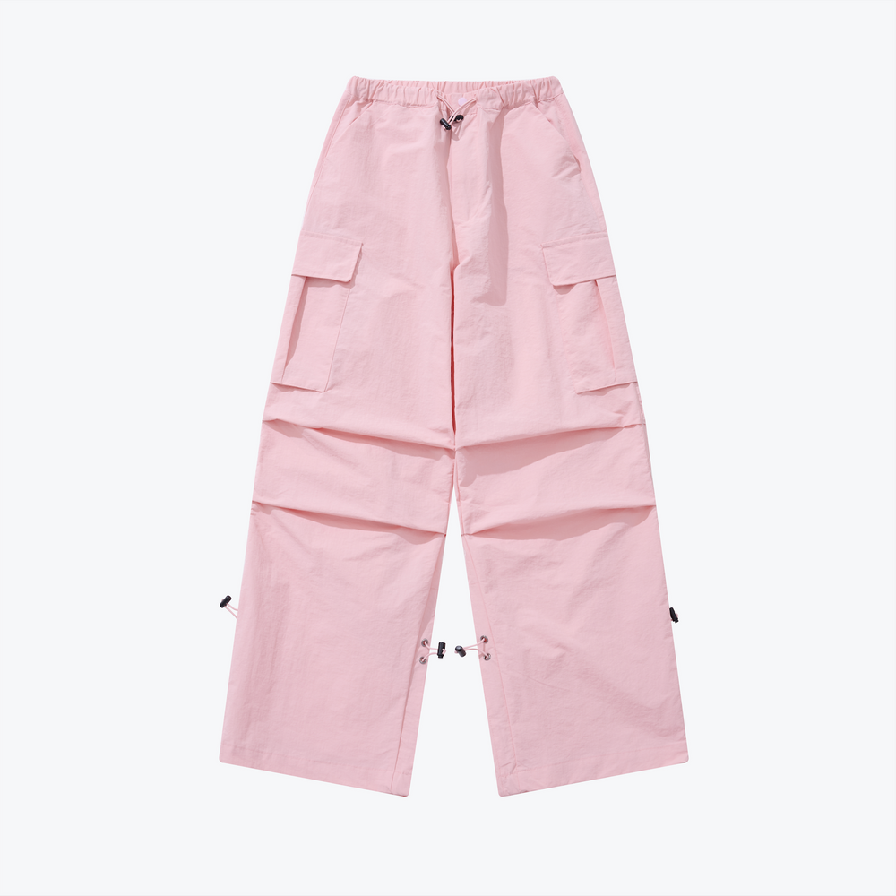 Wide Cut Parachute Cargo Pants Crepe Pink【L23-38CP】