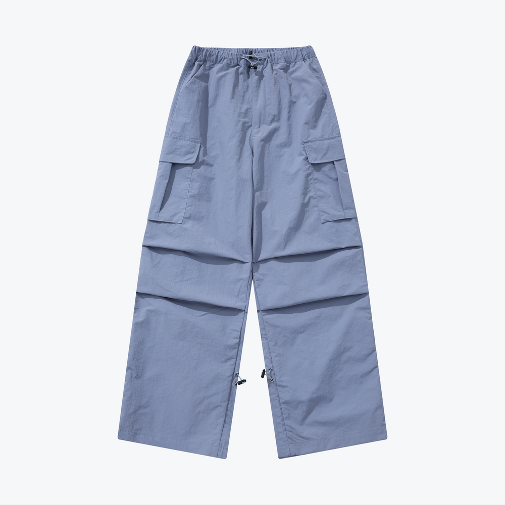Wide Cut Parachute Cargo Pants Steel Blue【L23-38SB】